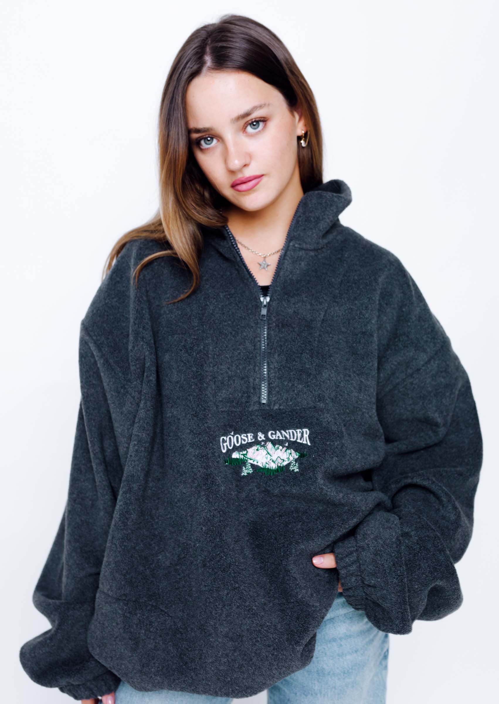 Mountain 1/4 Zip Fleece - Charcoal - Image 12
