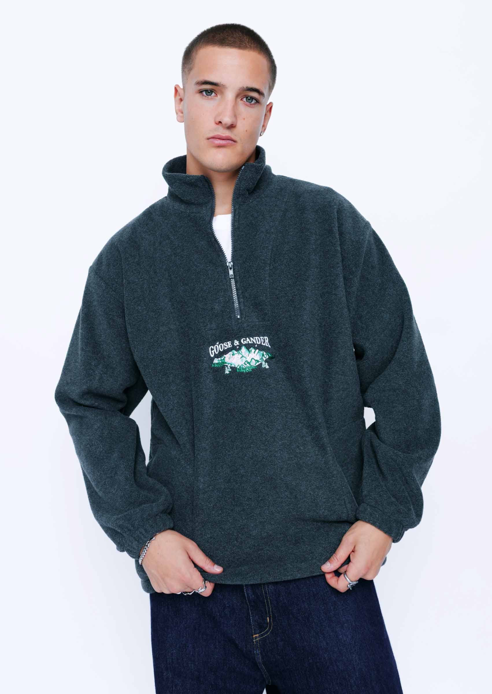 Mountain 1/4 Zip Fleece - Charcoal - Image 13