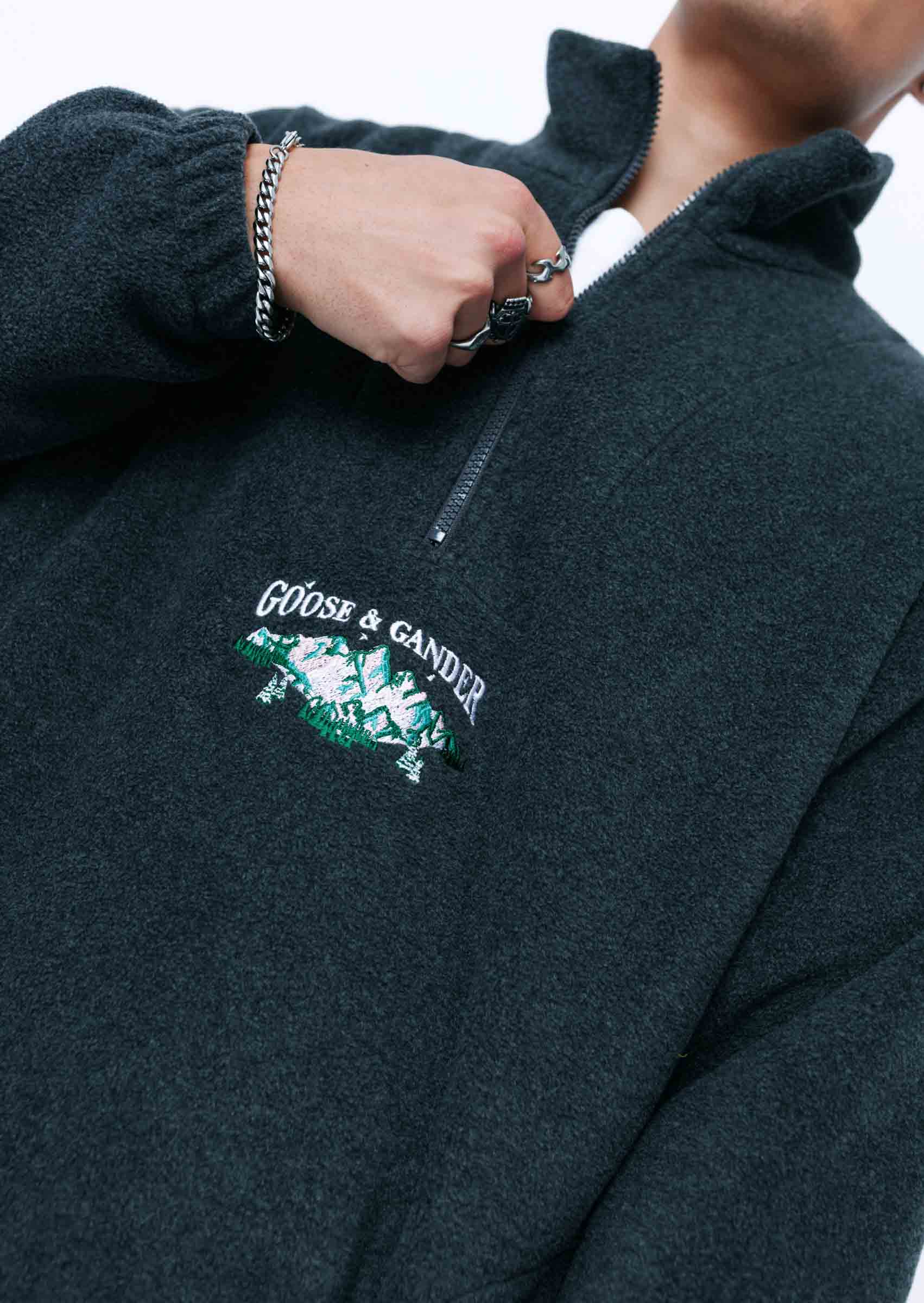 Mountain 1/4 Zip Fleece - Charcoal - Image 14