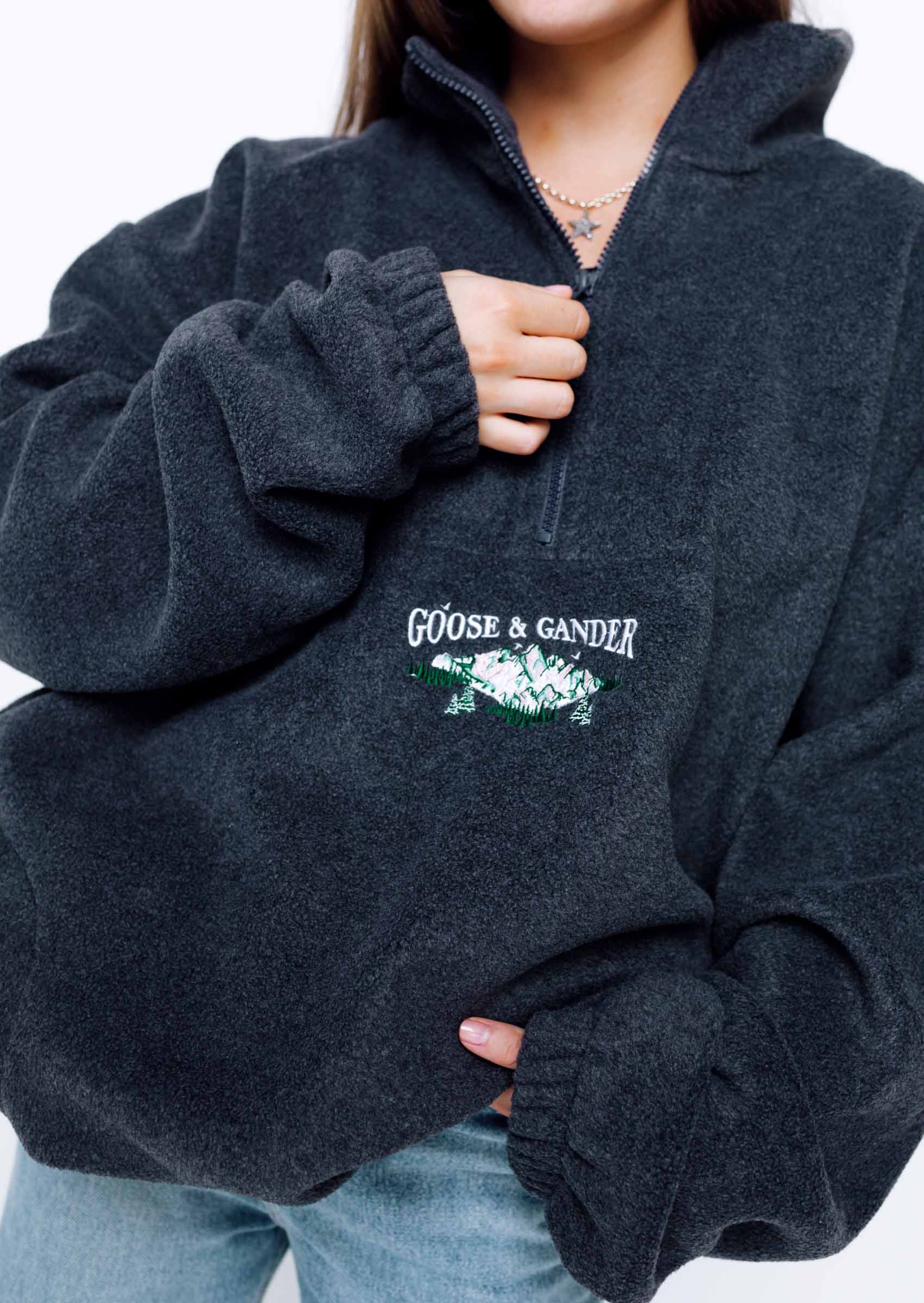 Mountain 1/4 Zip Fleece - Charcoal - Image 15