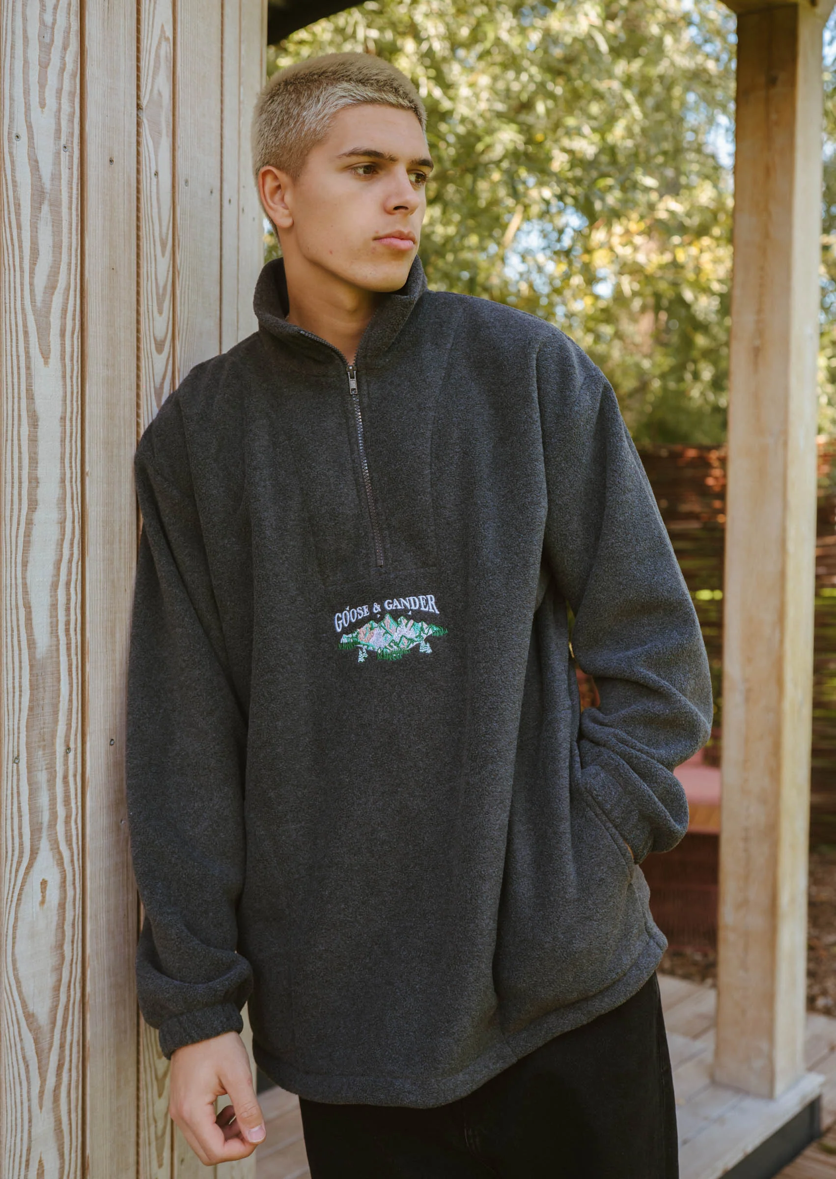 Mountain 1/4 Zip Fleece - Charcoal - Image 4