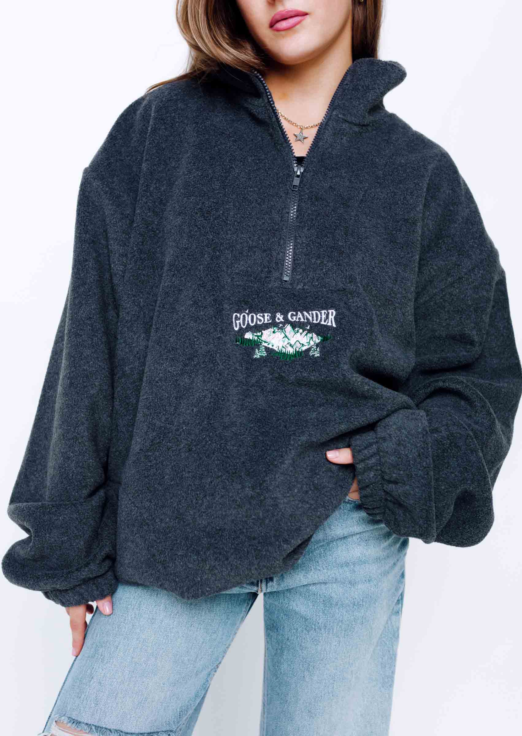 Mountain 1/4 Zip Fleece - Charcoal - Image 5