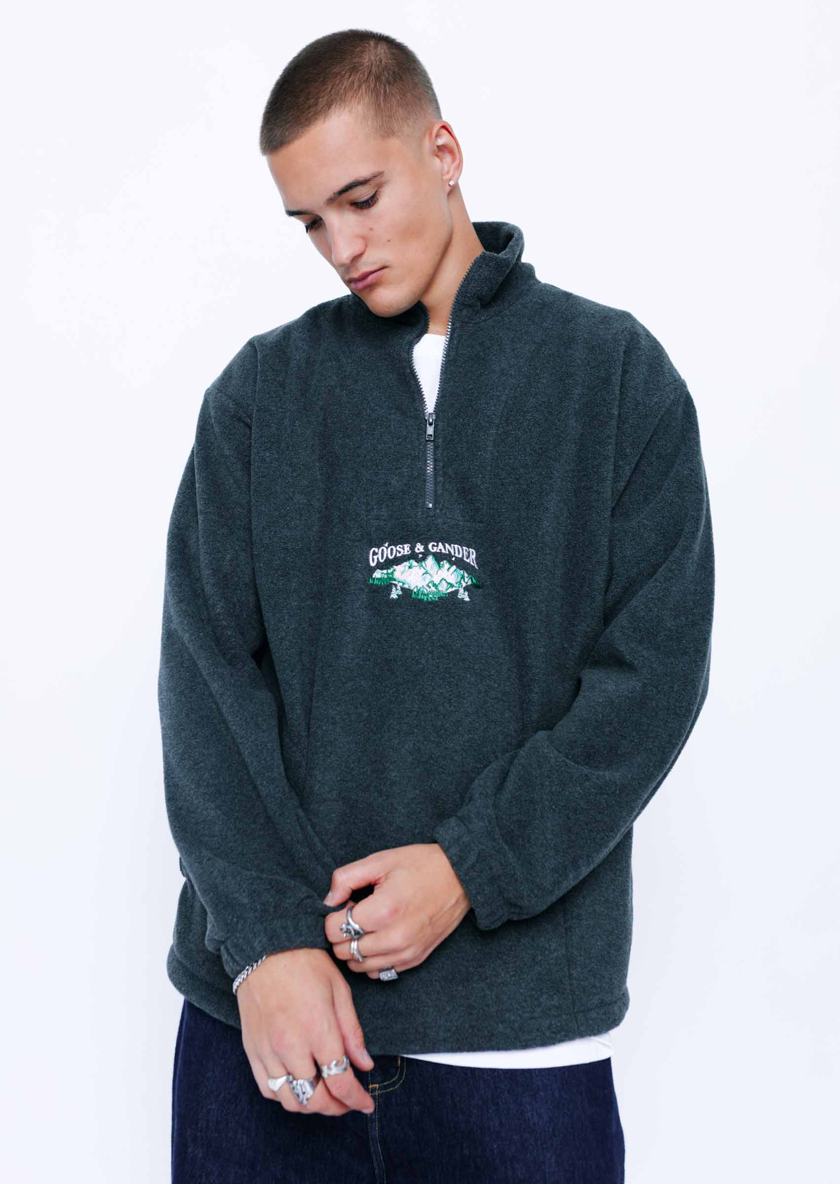 Mountain 1/4 Zip Fleece - Charcoal - Image 8