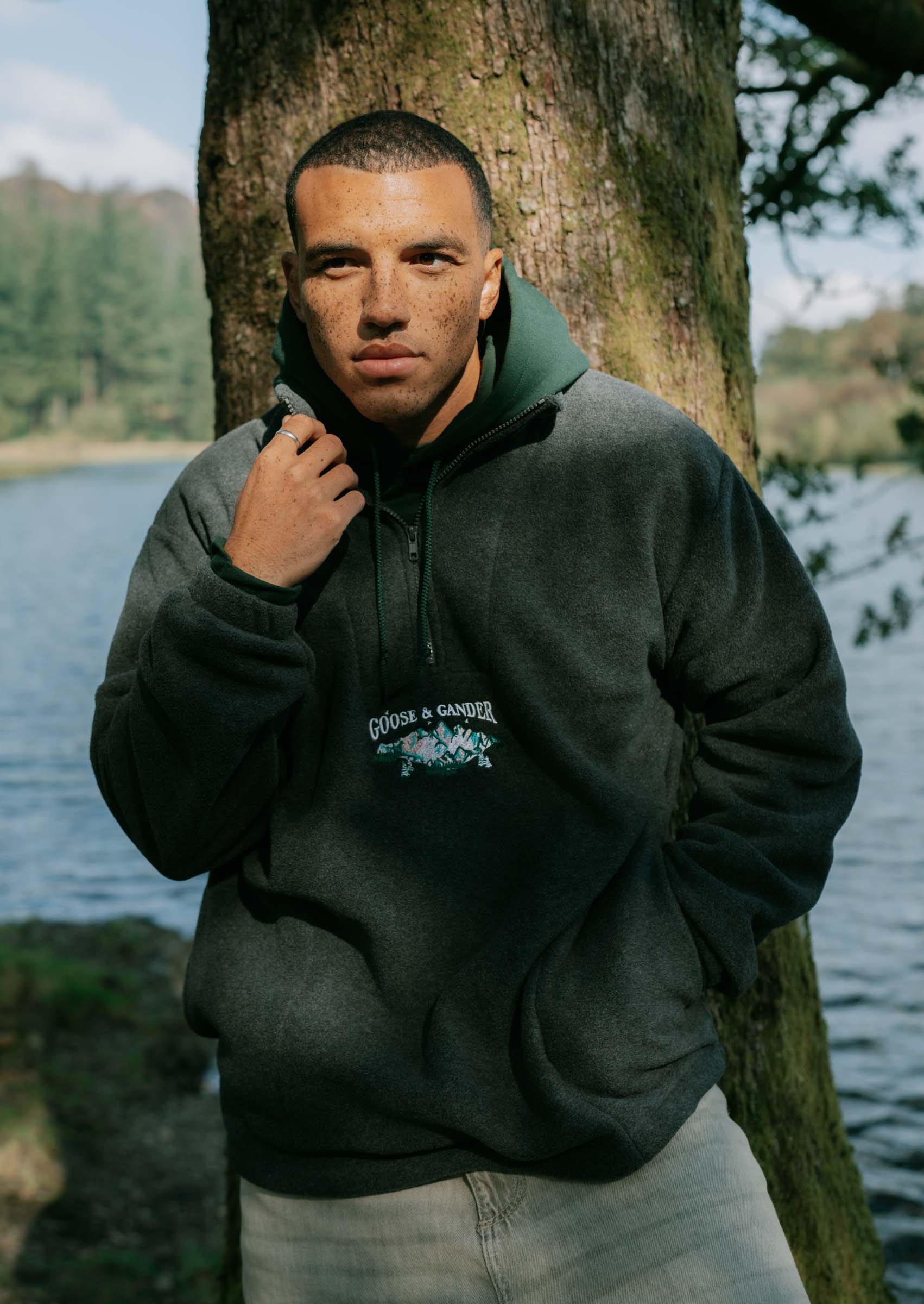 Mountain 1/4 Zip Fleece - Charcoal - Image 9