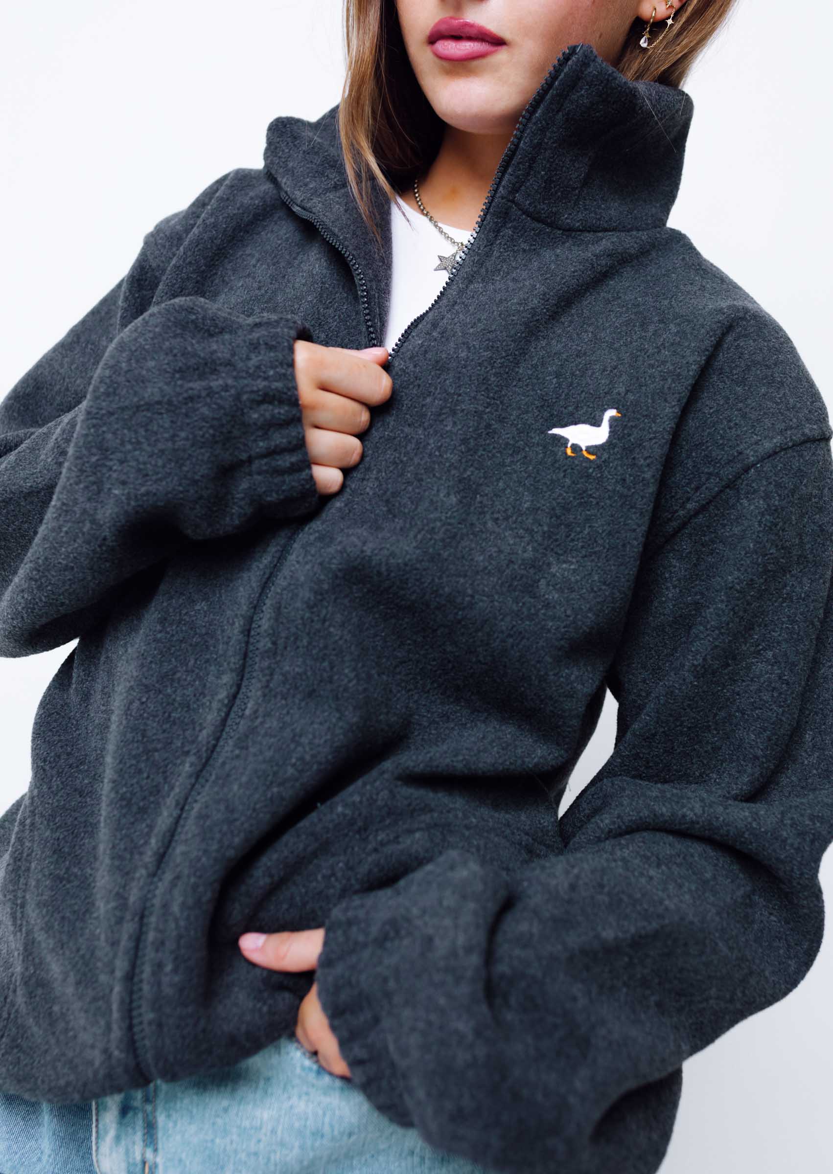 Goose Full Zip Fleece - Charcoal - Image 4