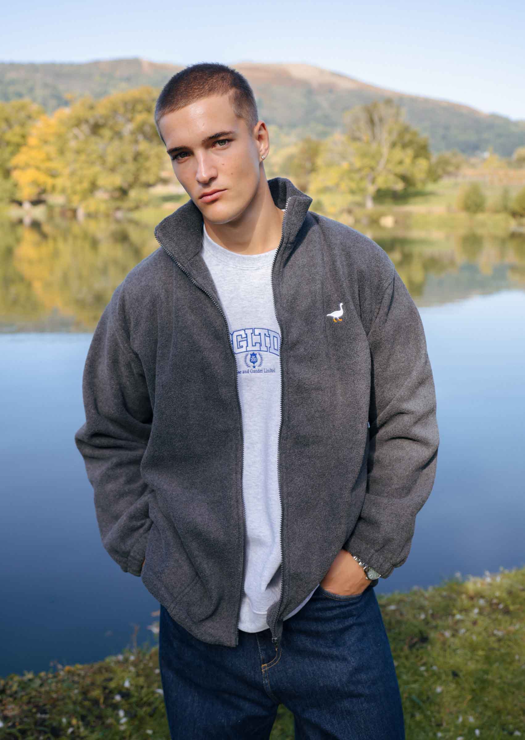 Goose Full Zip Fleece - Charcoal - Image 5