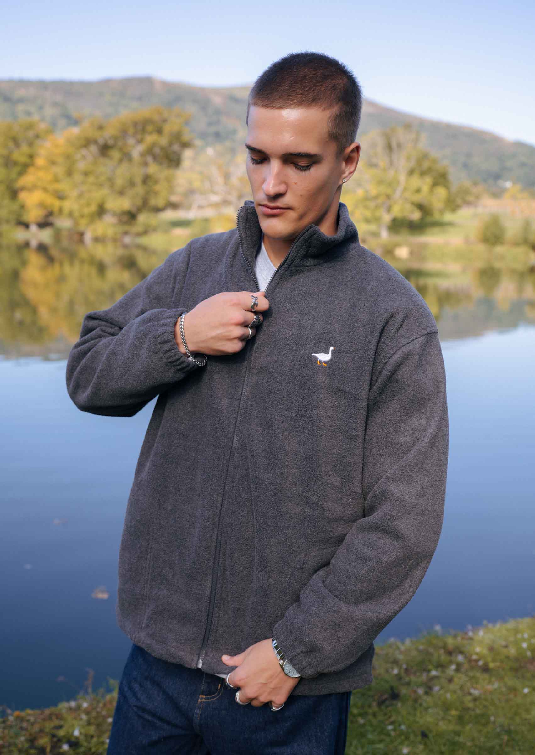 Goose Full Zip Fleece - Charcoal - Image 7