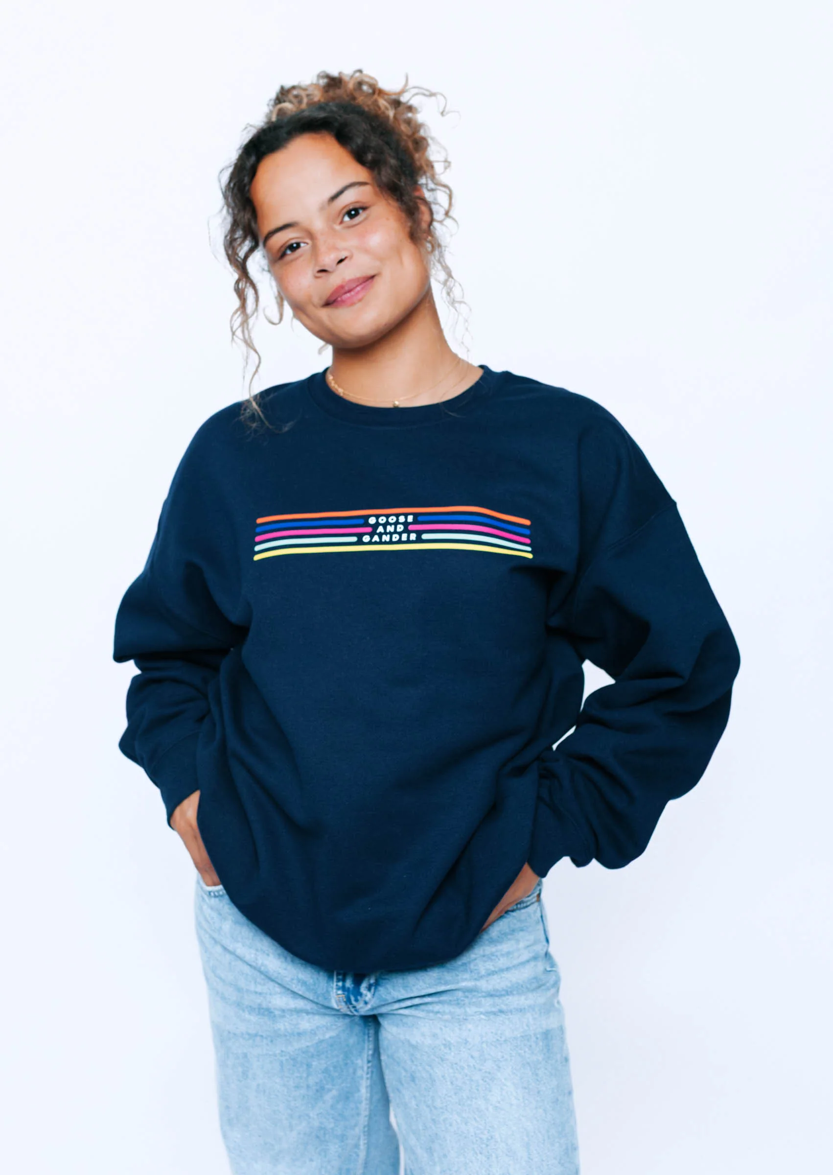 Colourful Lino Sweat - Navy - Image 4