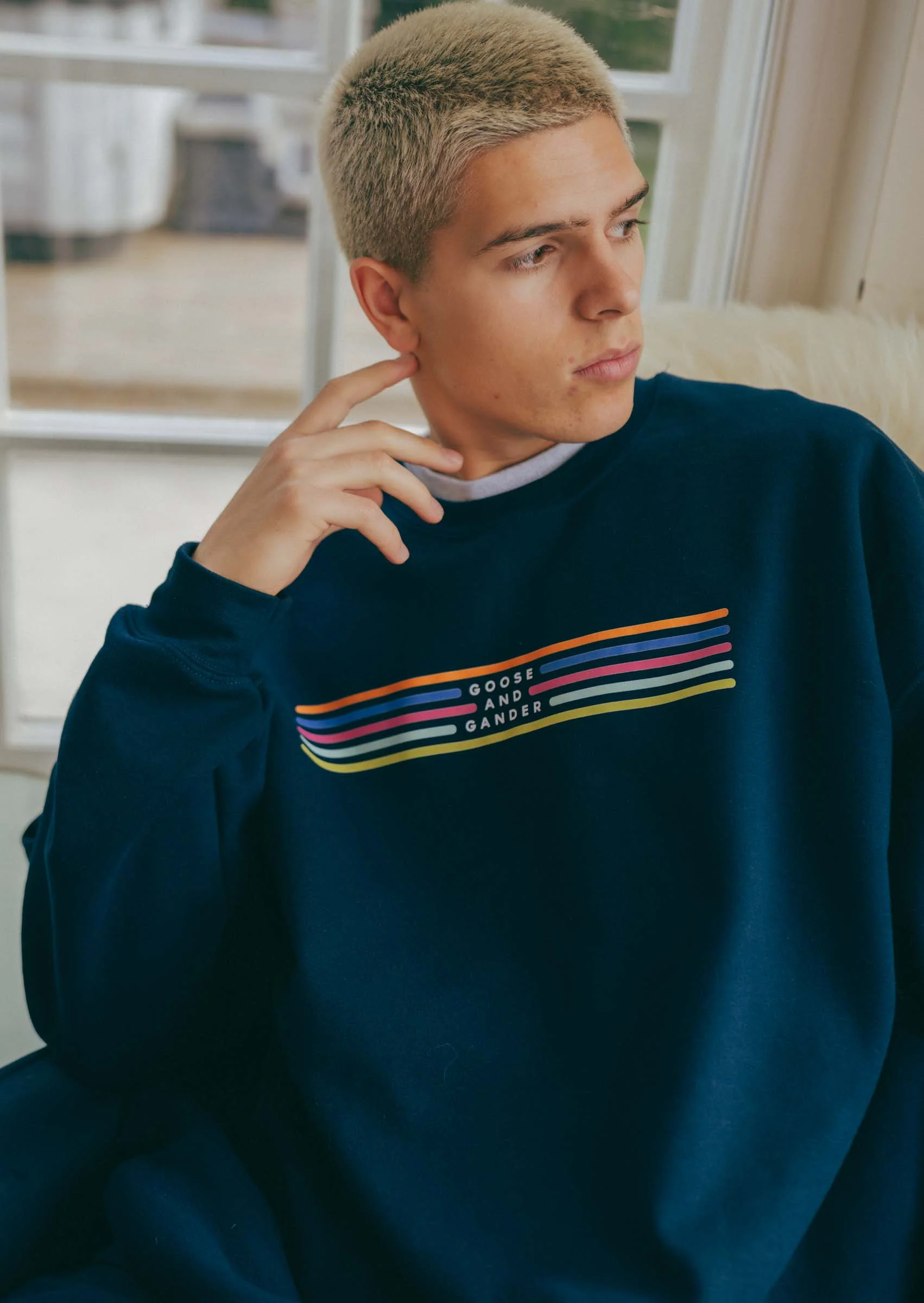 Colourful Lino Sweat - Navy - Image 7