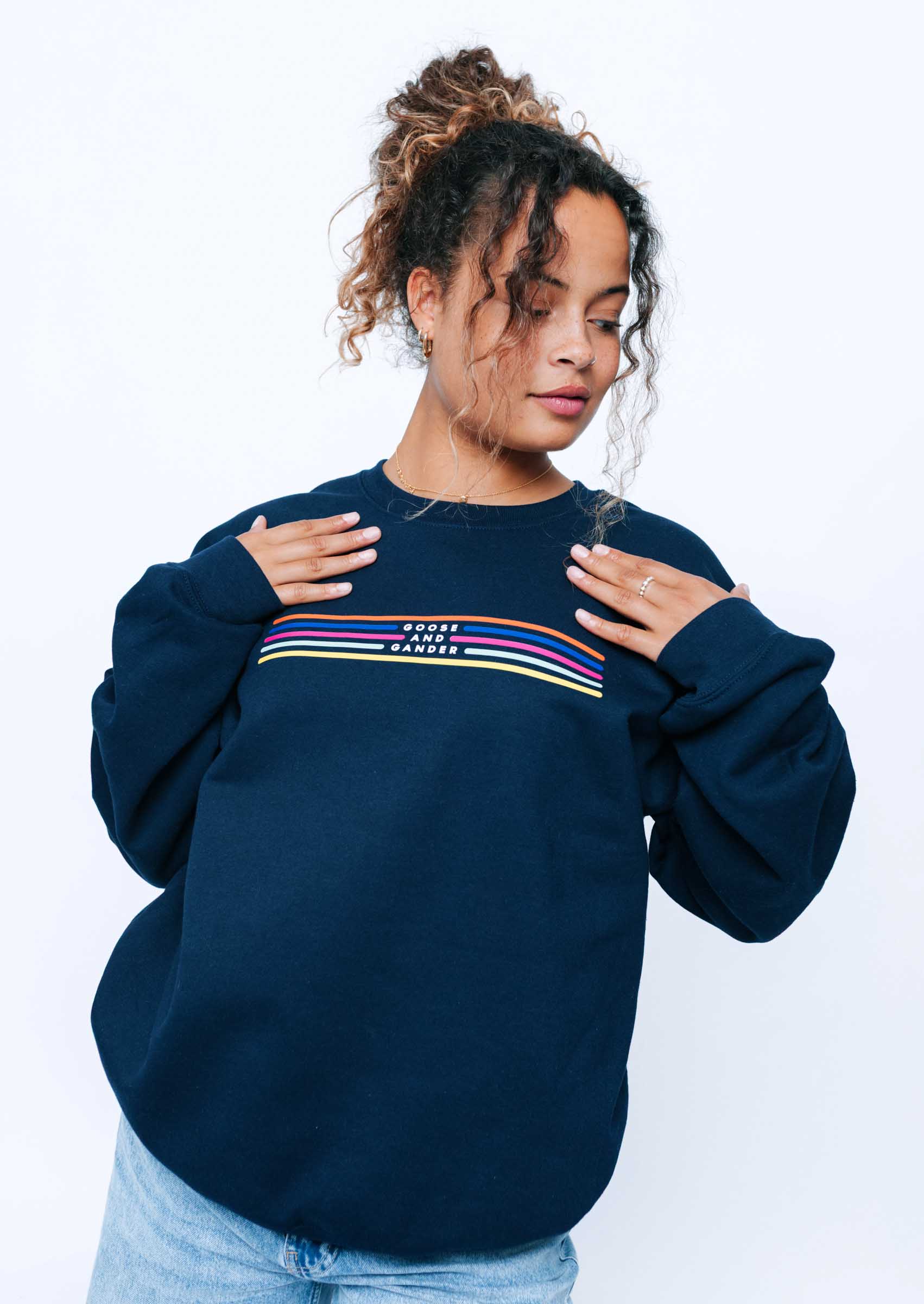 Colourful Lino Sweat - Navy - Image 8