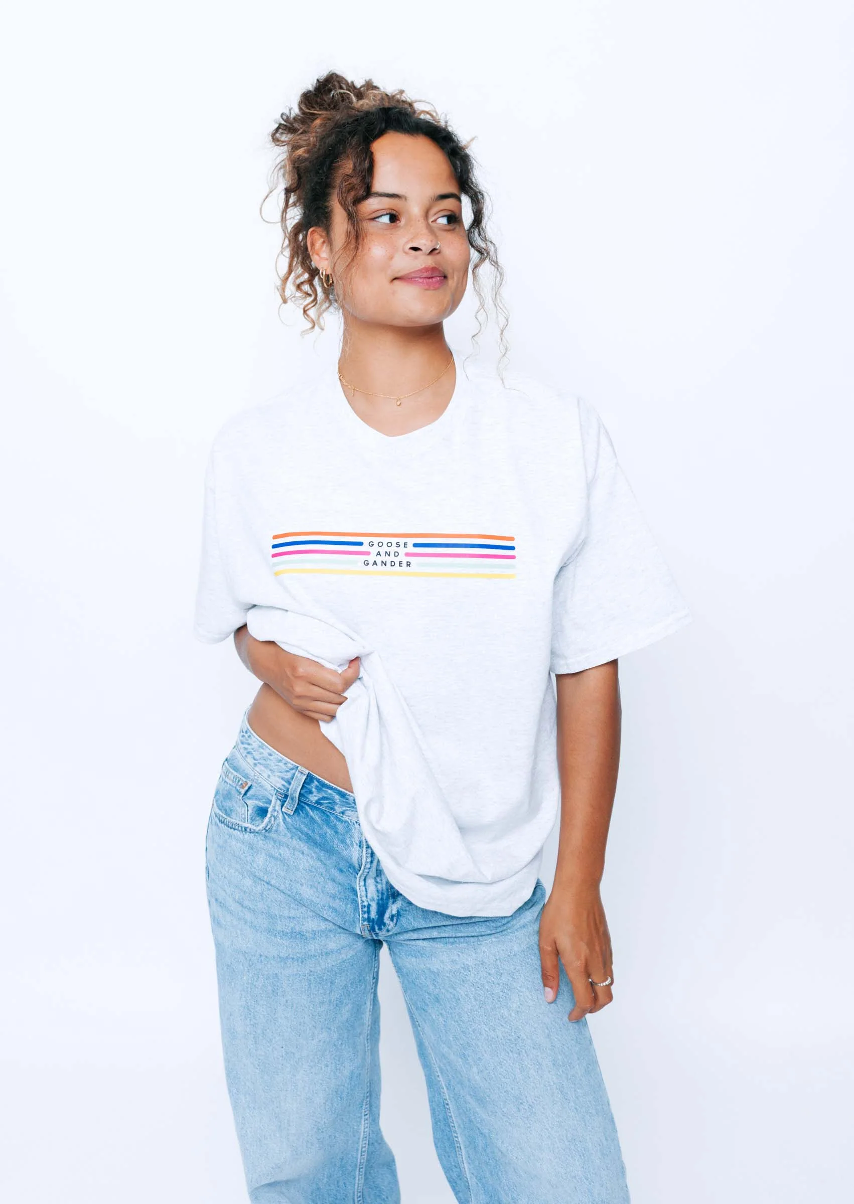 Colourful Lino Tee - Ash - Image 5