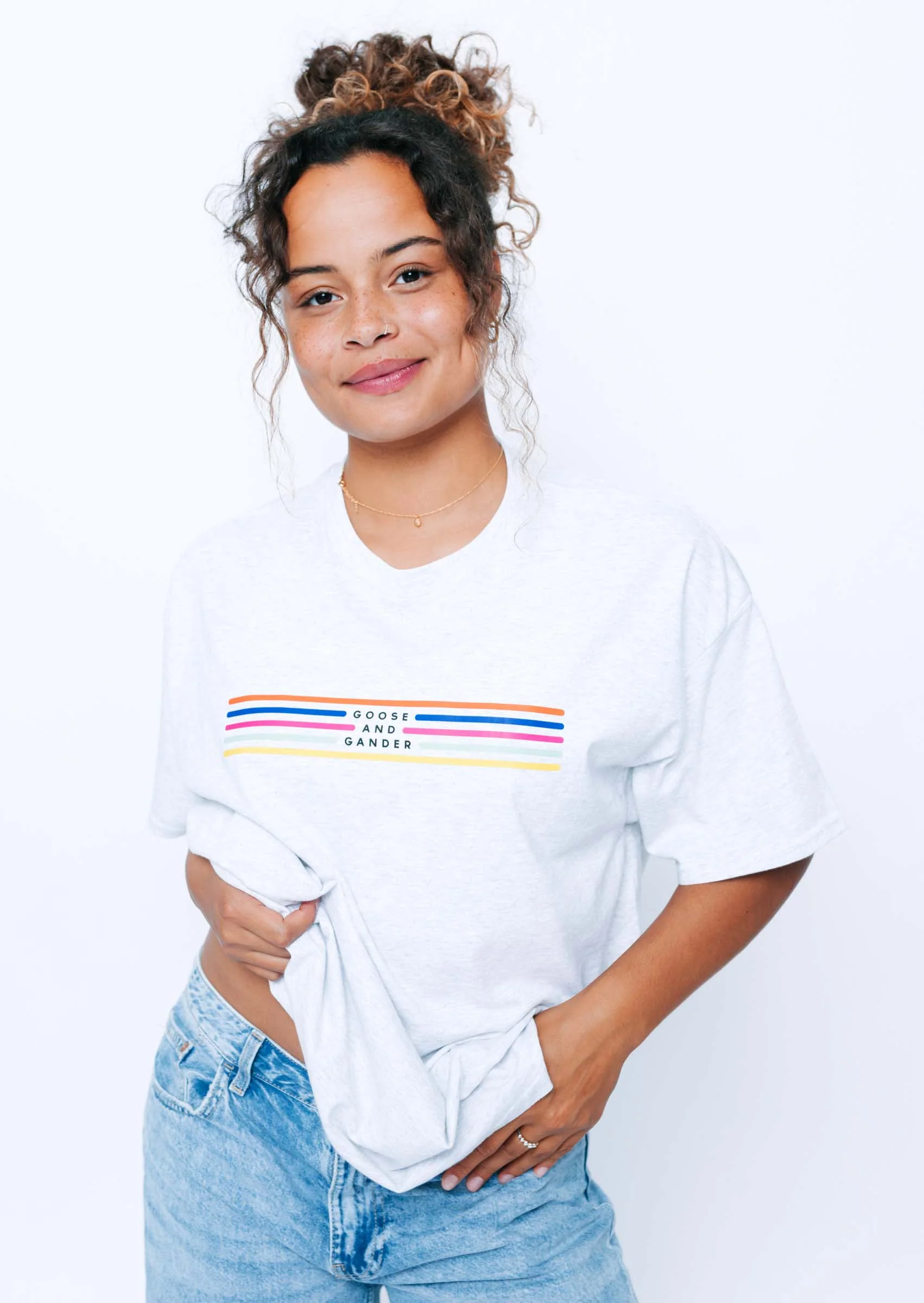 Colourful Lino Tee - Ash - Image 7