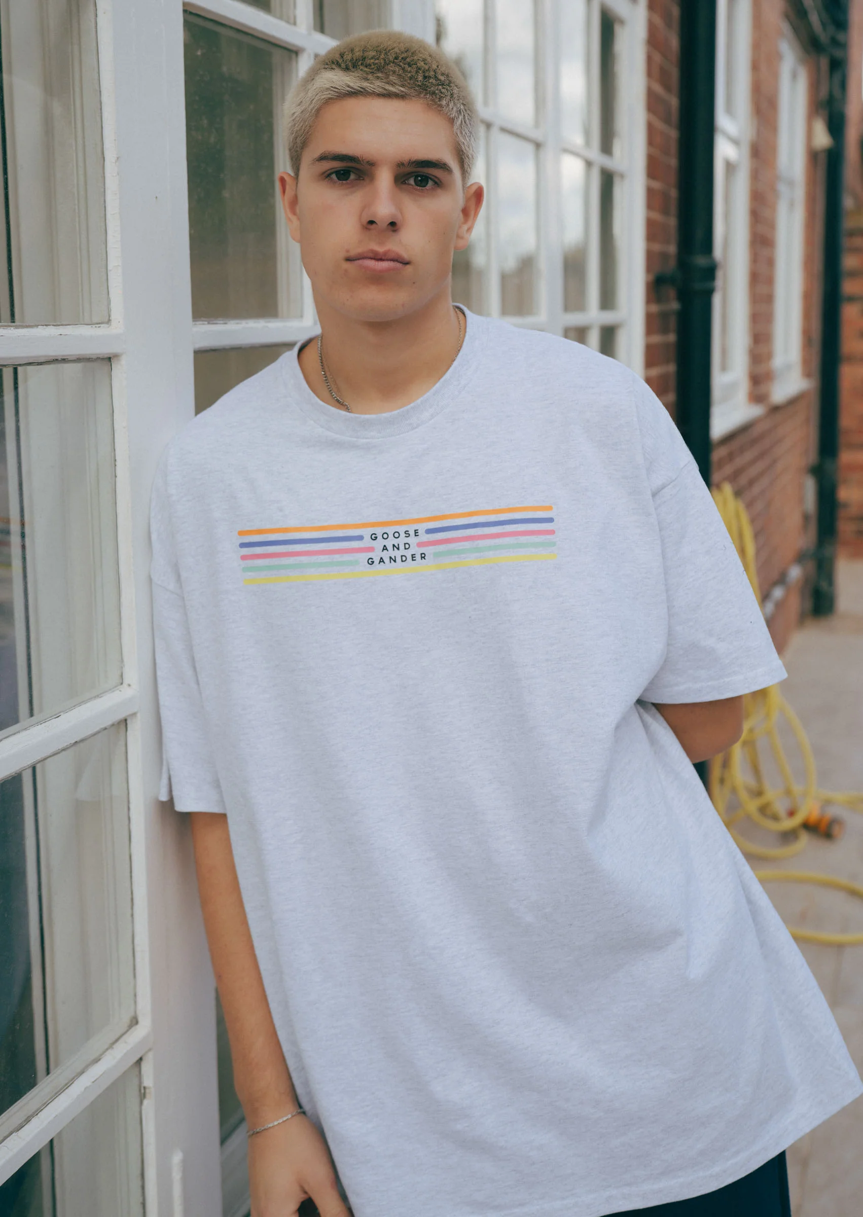 Colourful Lino Tee - Ash - Image 8