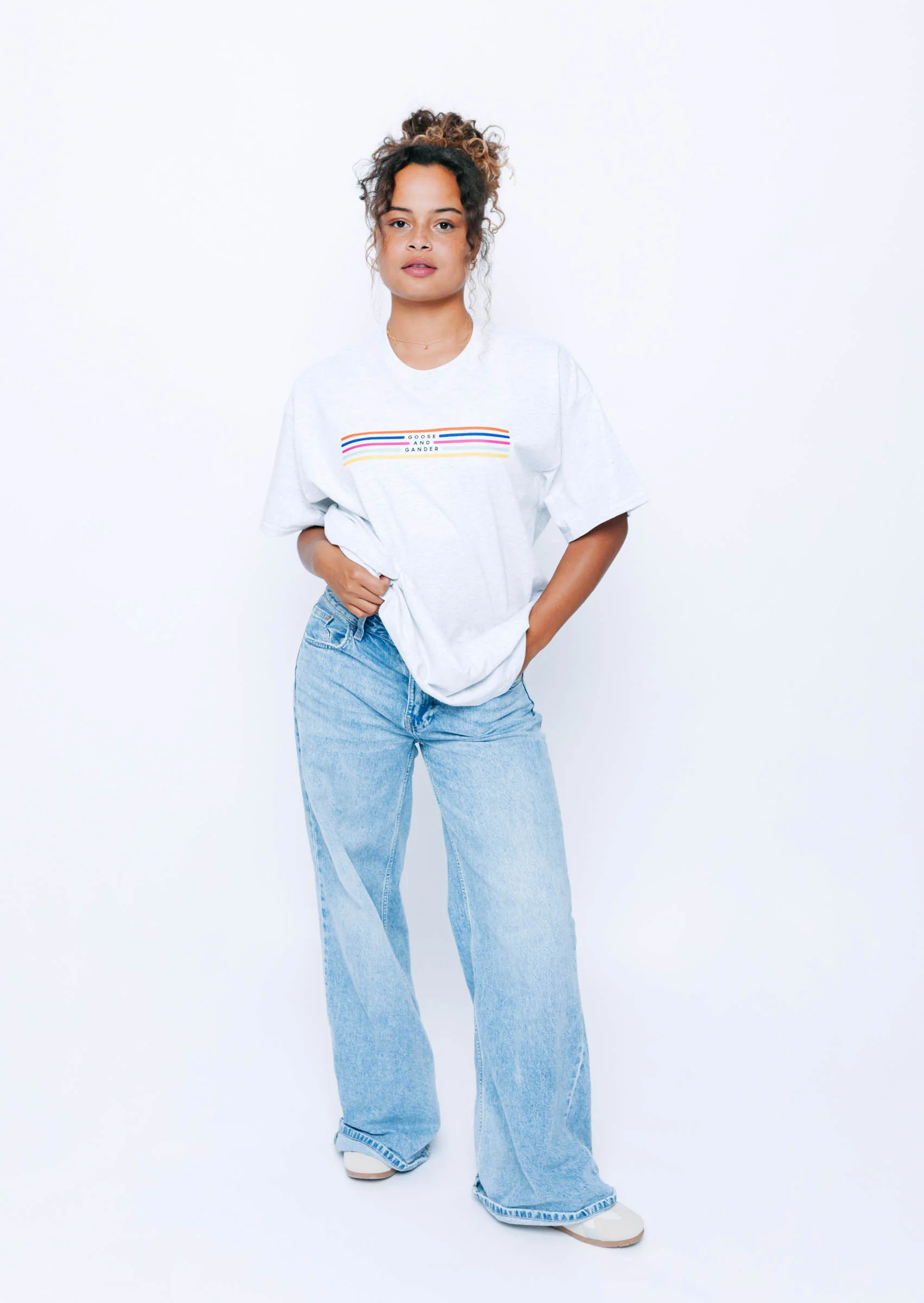 Colourful Lino Tee - Ash - Image 9