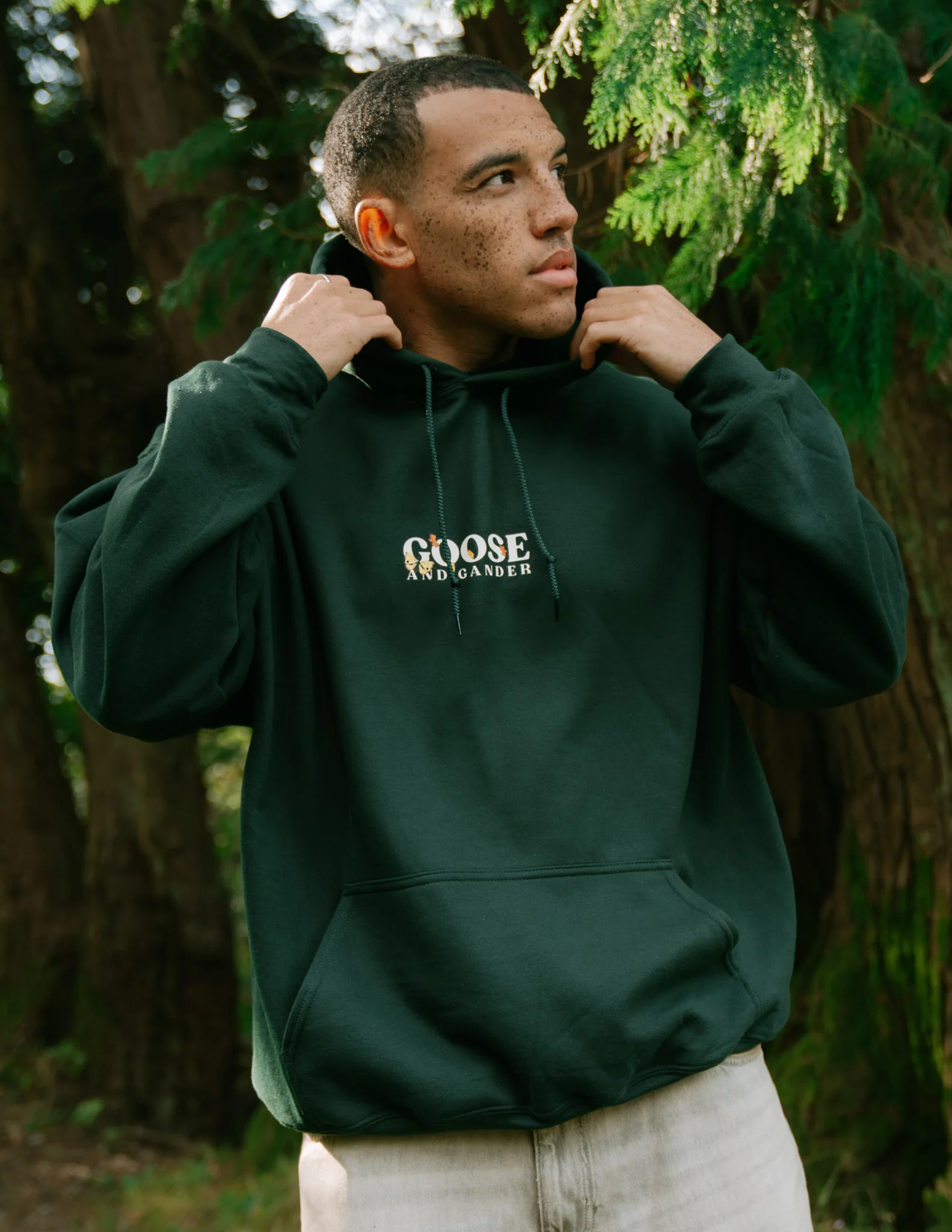 Woodland Goose Hoodie - Forest Green - Image 10