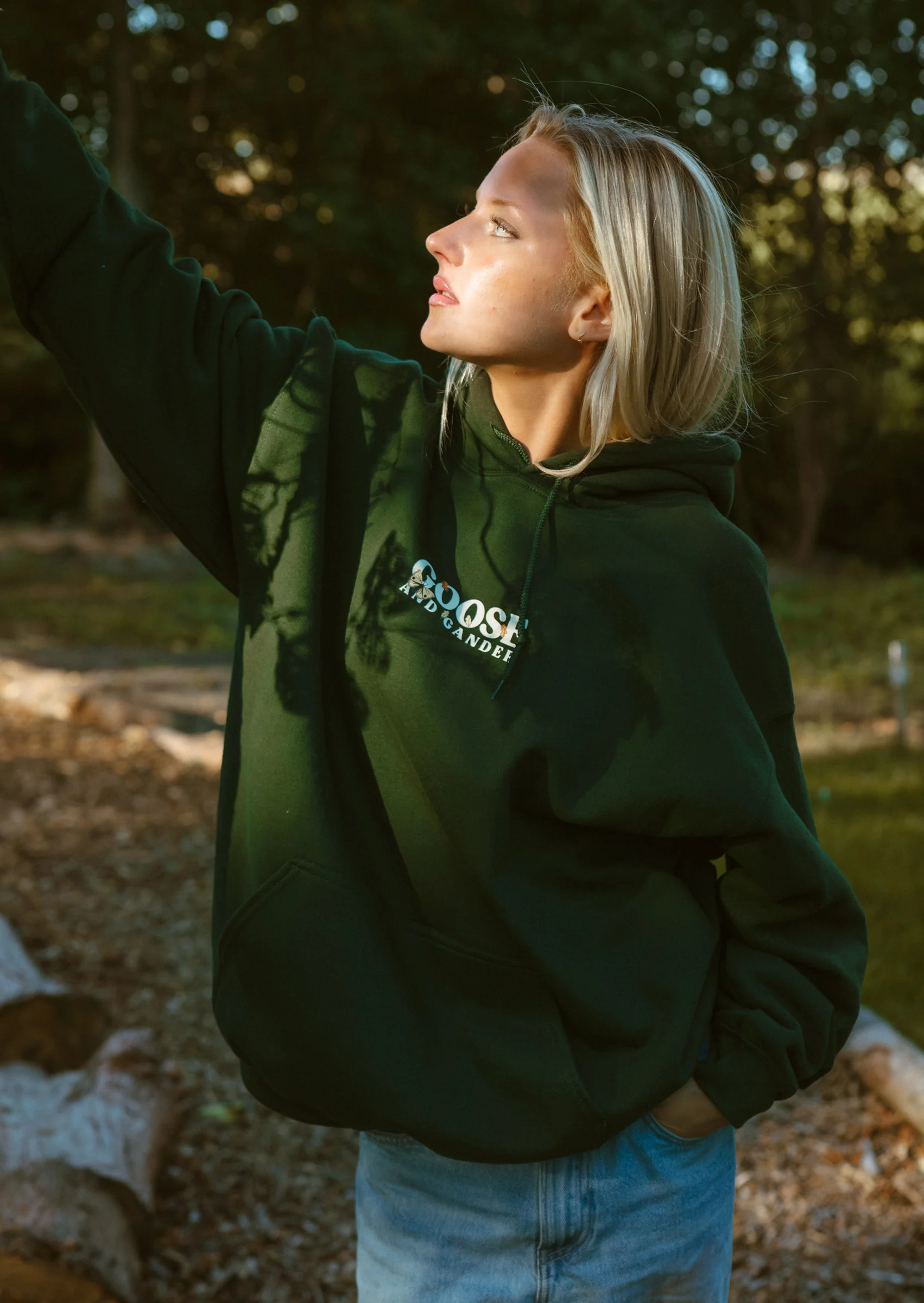 Woodland Goose Hoodie - Forest Green - Image 2