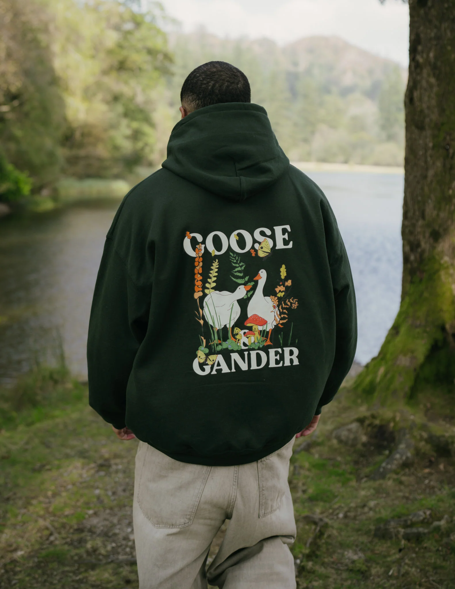 Woodland Goose Hoodie - Forest Green - Image 3