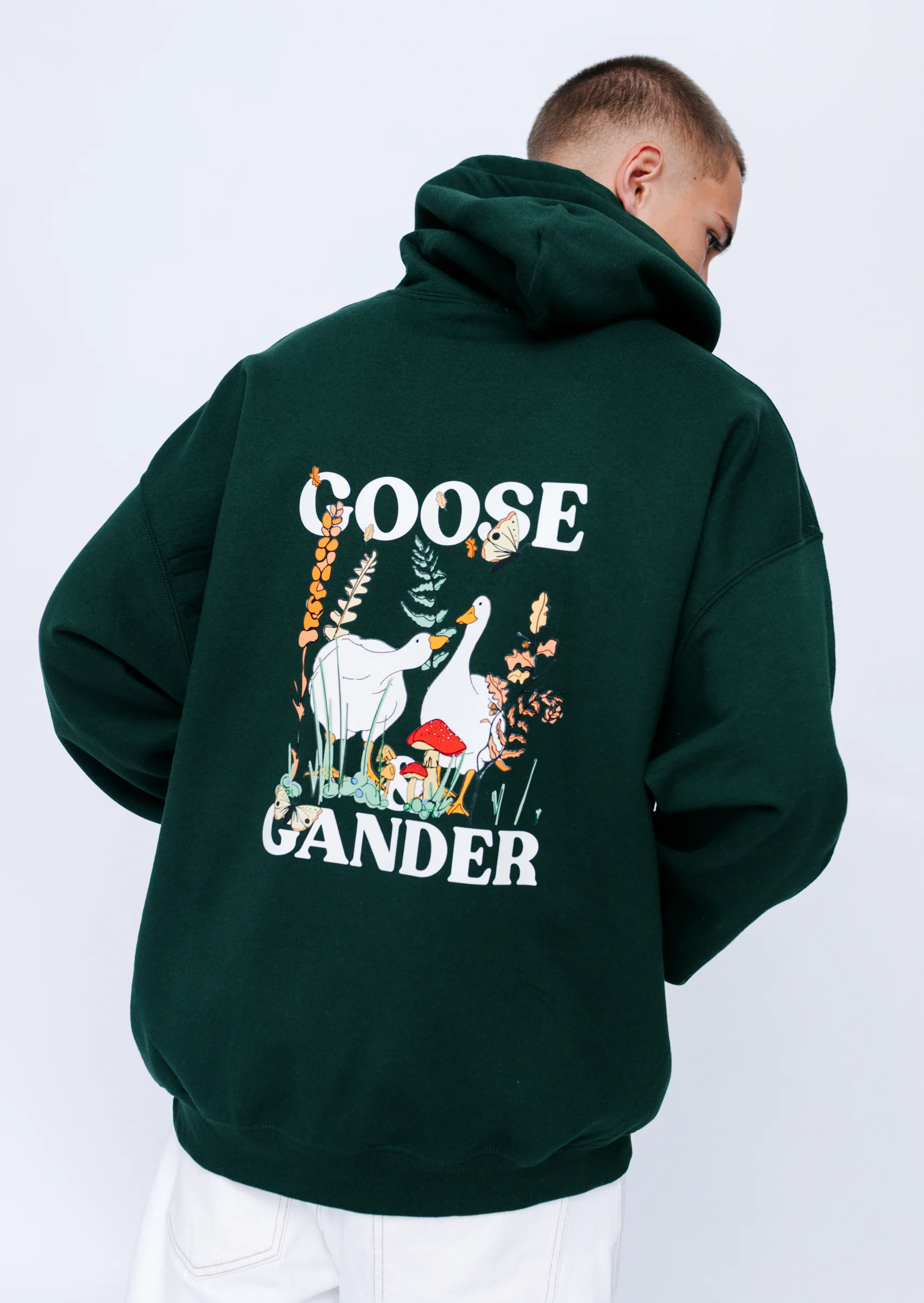 Woodland Goose Hoodie - Forest Green - Image 4