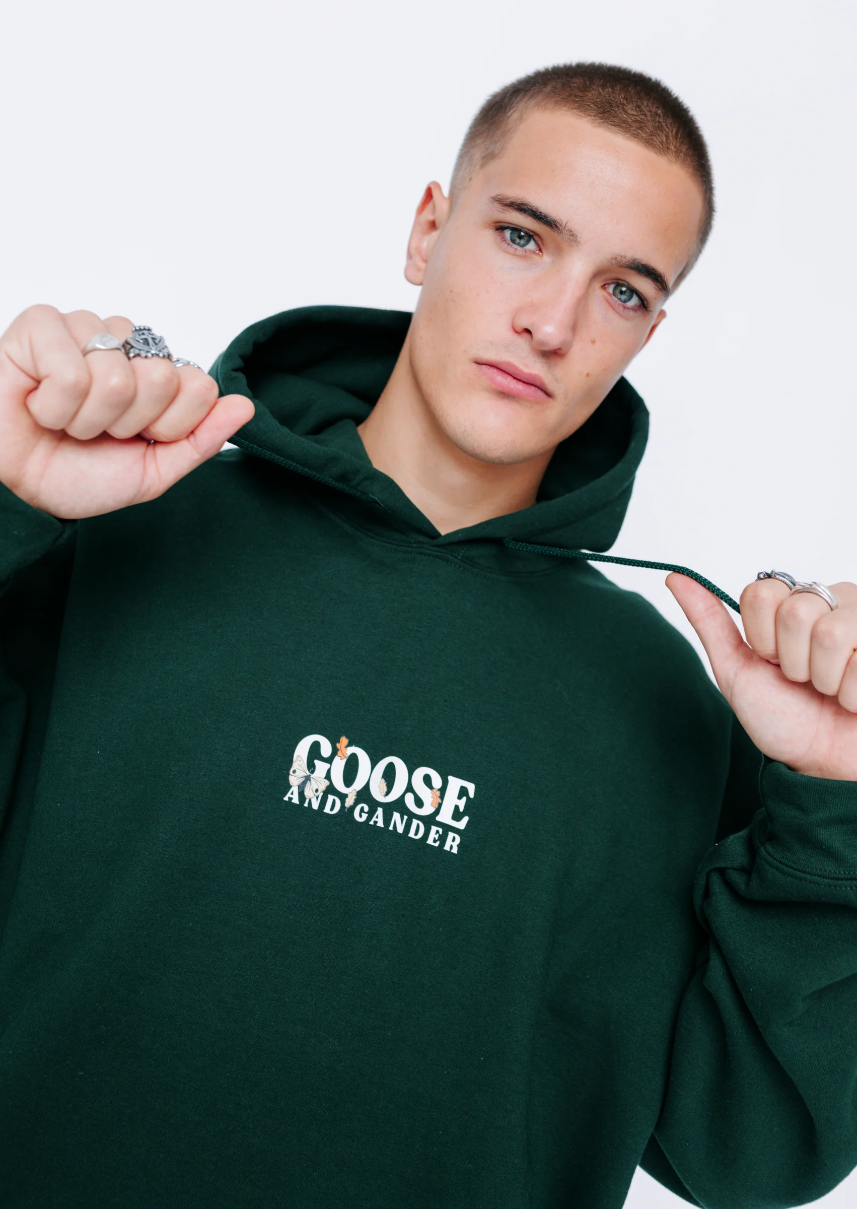 Woodland Goose Hoodie - Forest Green - Image 5