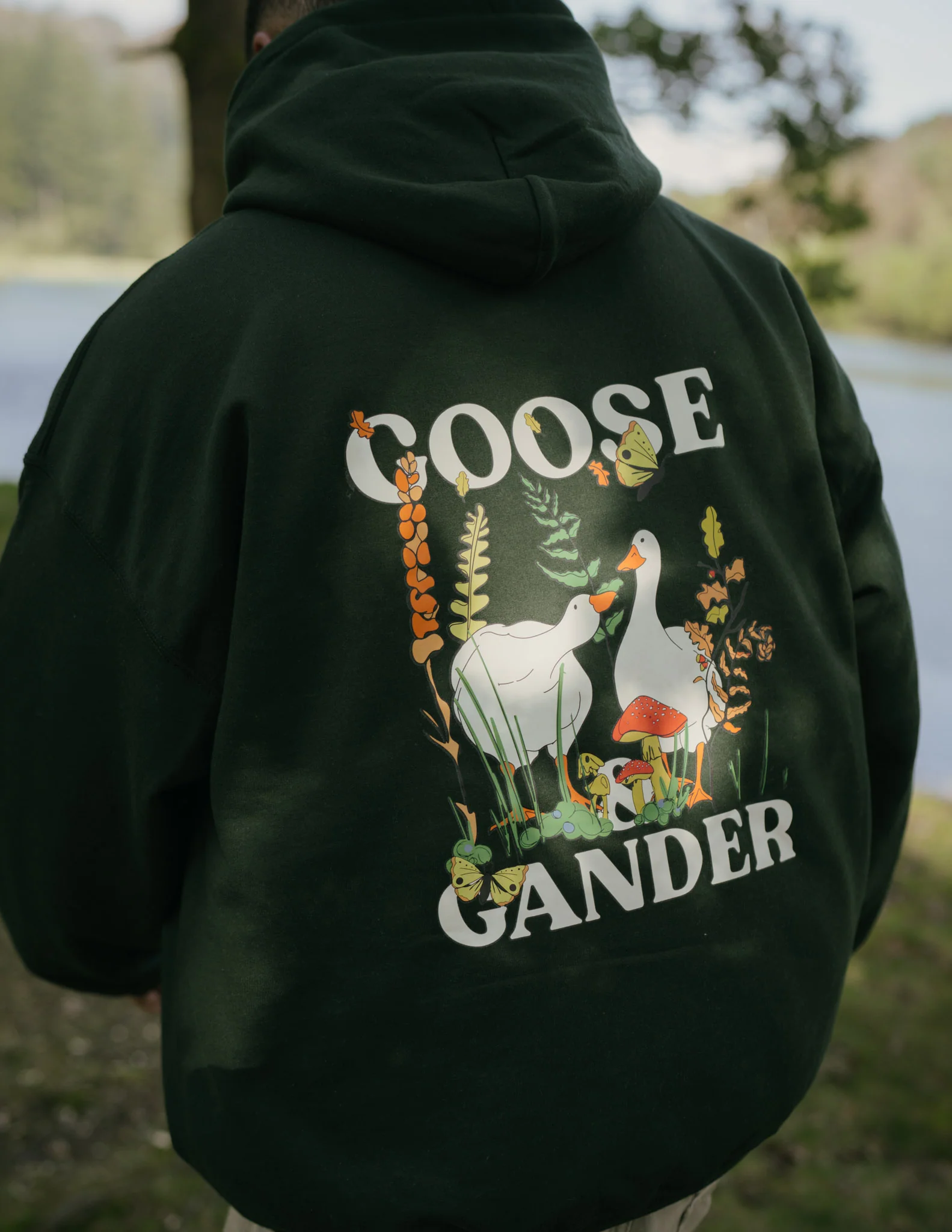 Woodland Goose Hoodie - Forest Green - Image 6