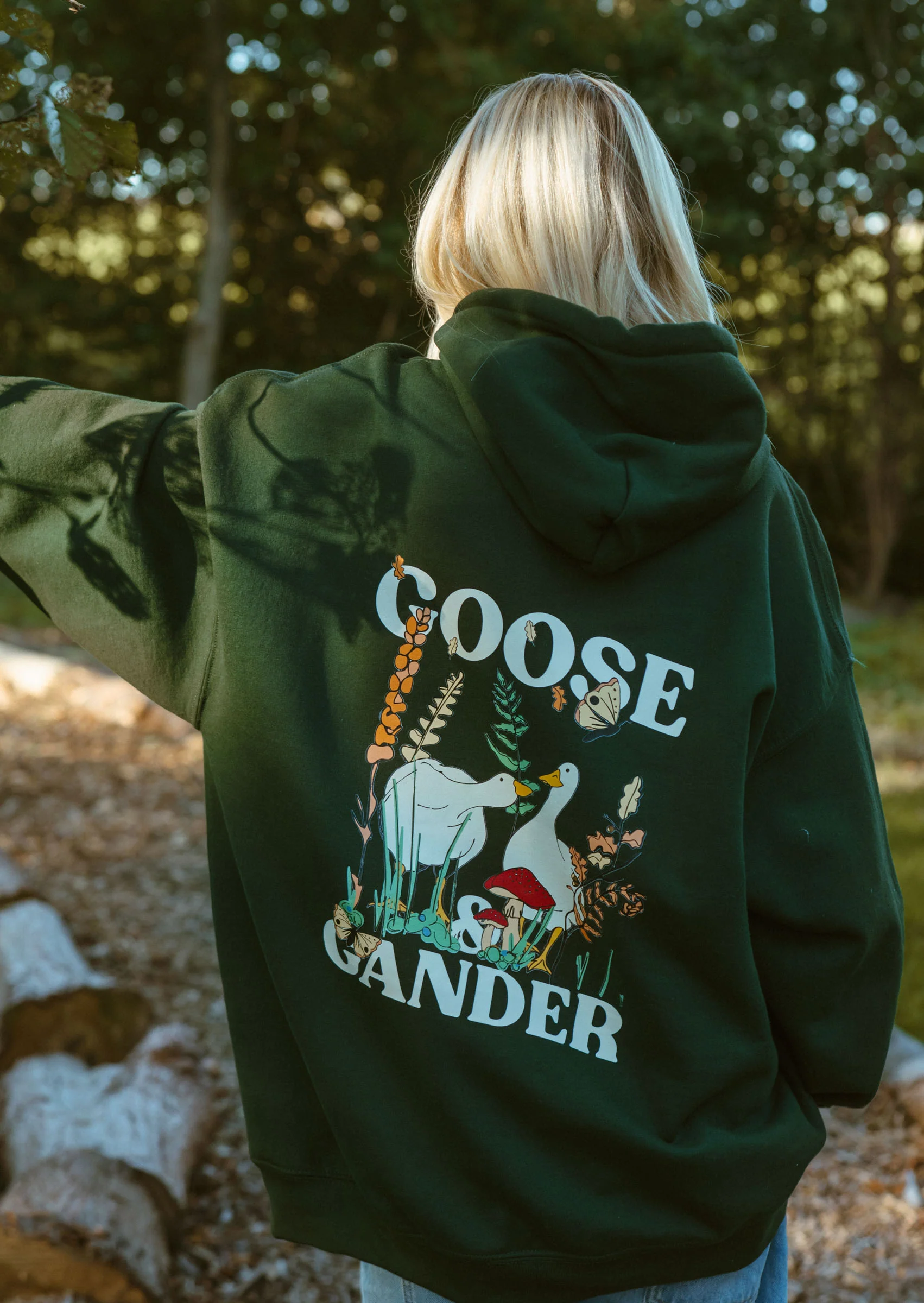 Woodland Goose Hoodie - Forest Green - Image 7