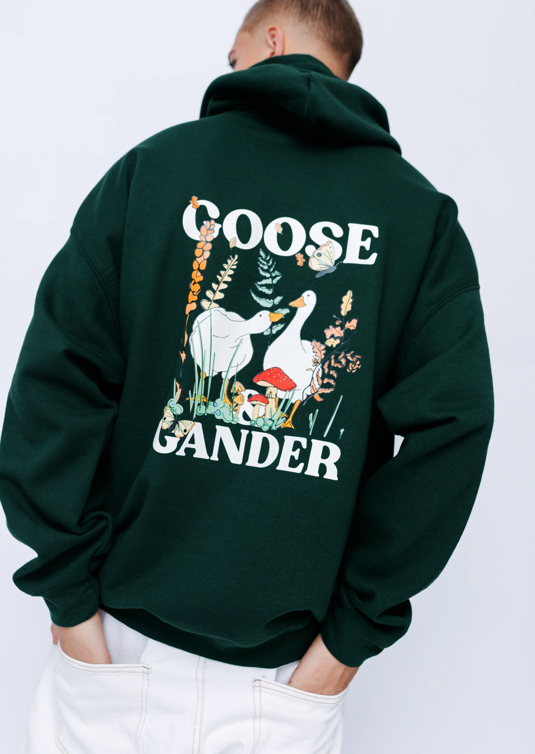 Woodland Goose Hoodie - Forest Green - Image 8