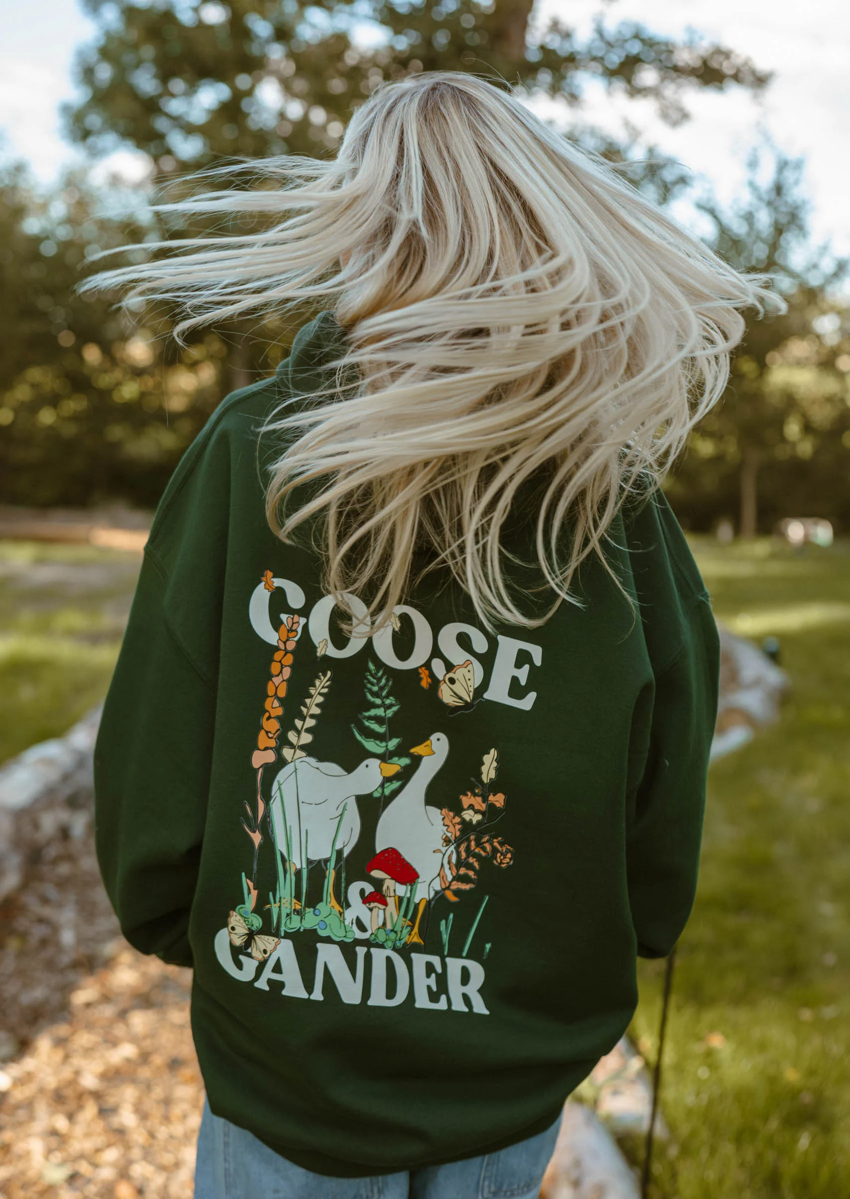 Woodland Goose Hoodie - Forest Green - Image 9