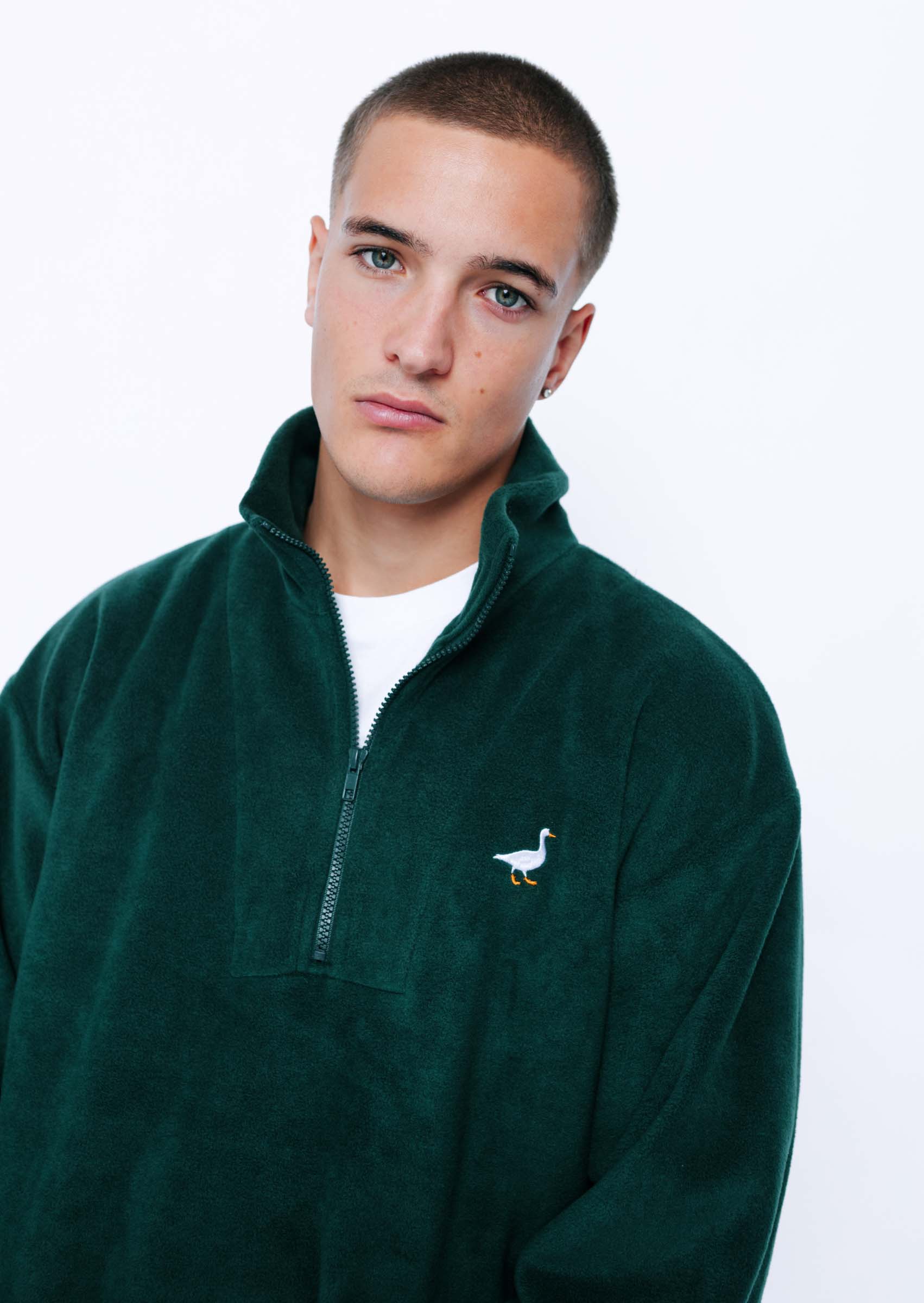 Goose 1/4 Zip Fleece - Forest Green - Image 11