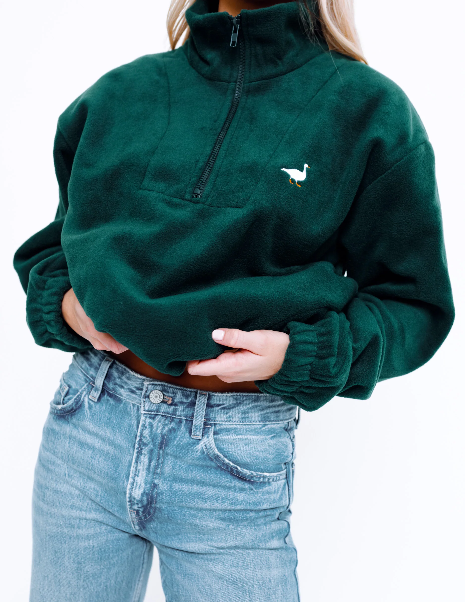 Goose 1/4 Zip Fleece - Forest Green - Image 13