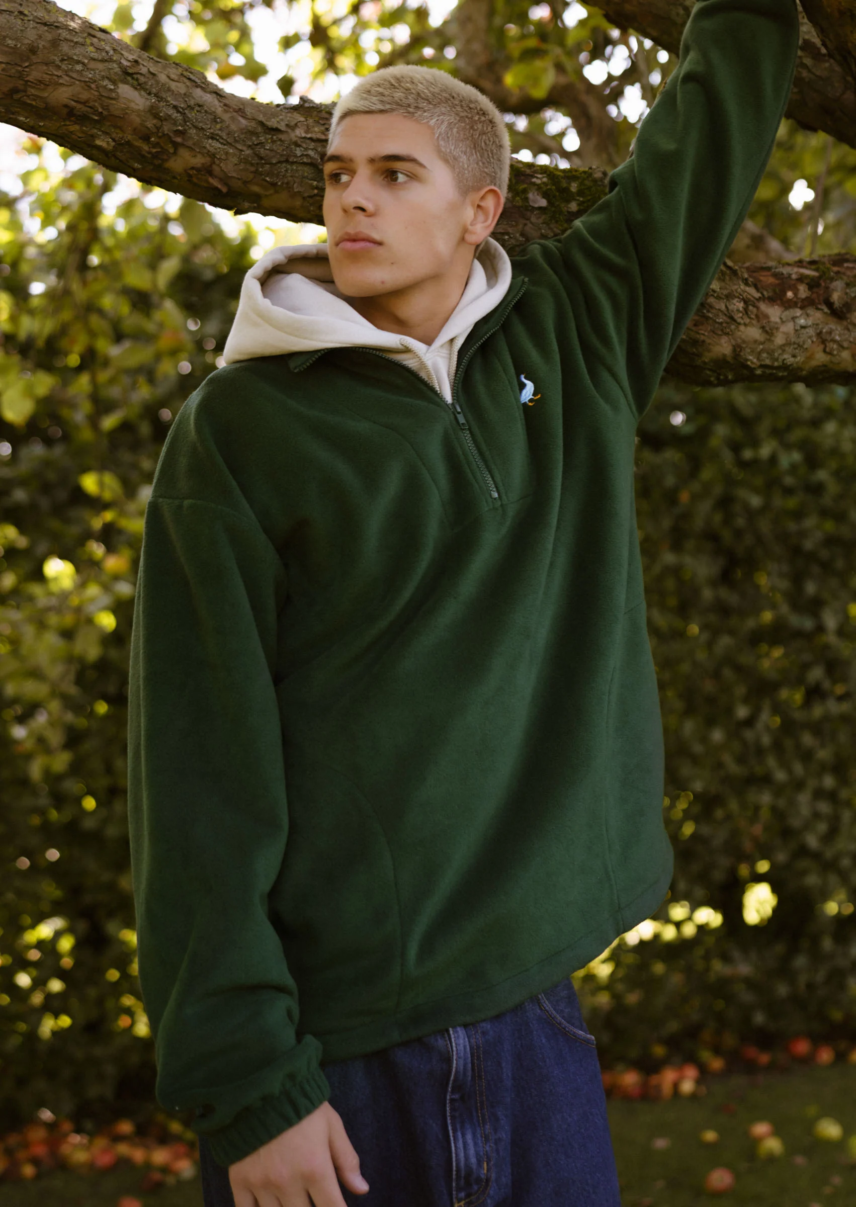Goose 1/4 Zip Fleece - Forest Green - Image 3