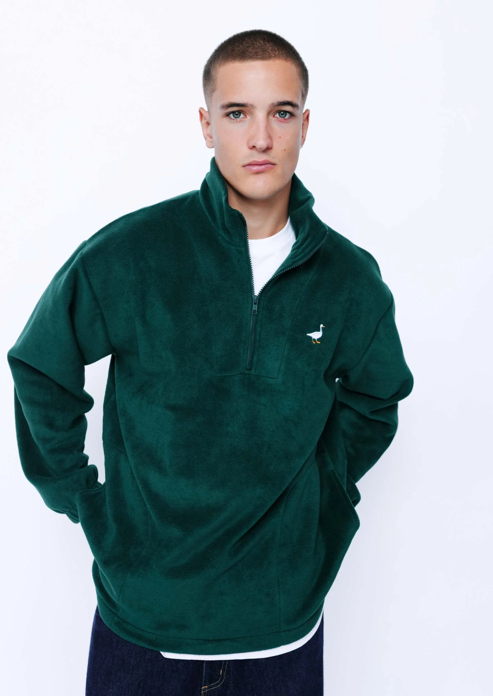 Goose 1/4 Zip Fleece - Forest Green - Image 5