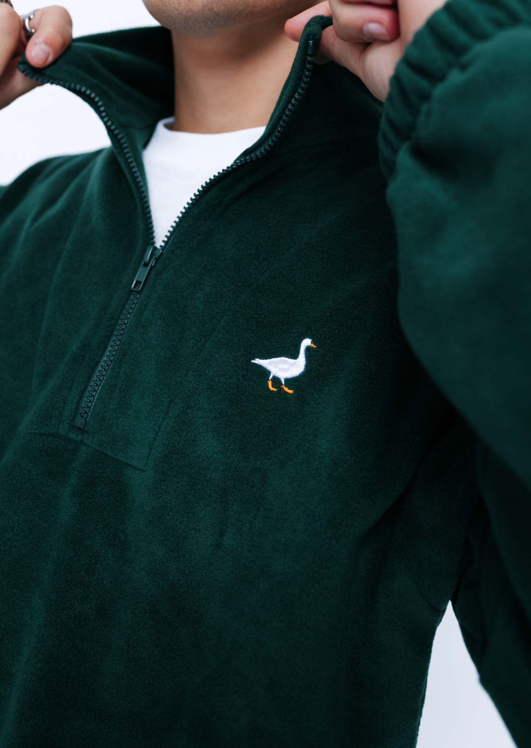 Goose 1/4 Zip Fleece - Forest Green - Image 9