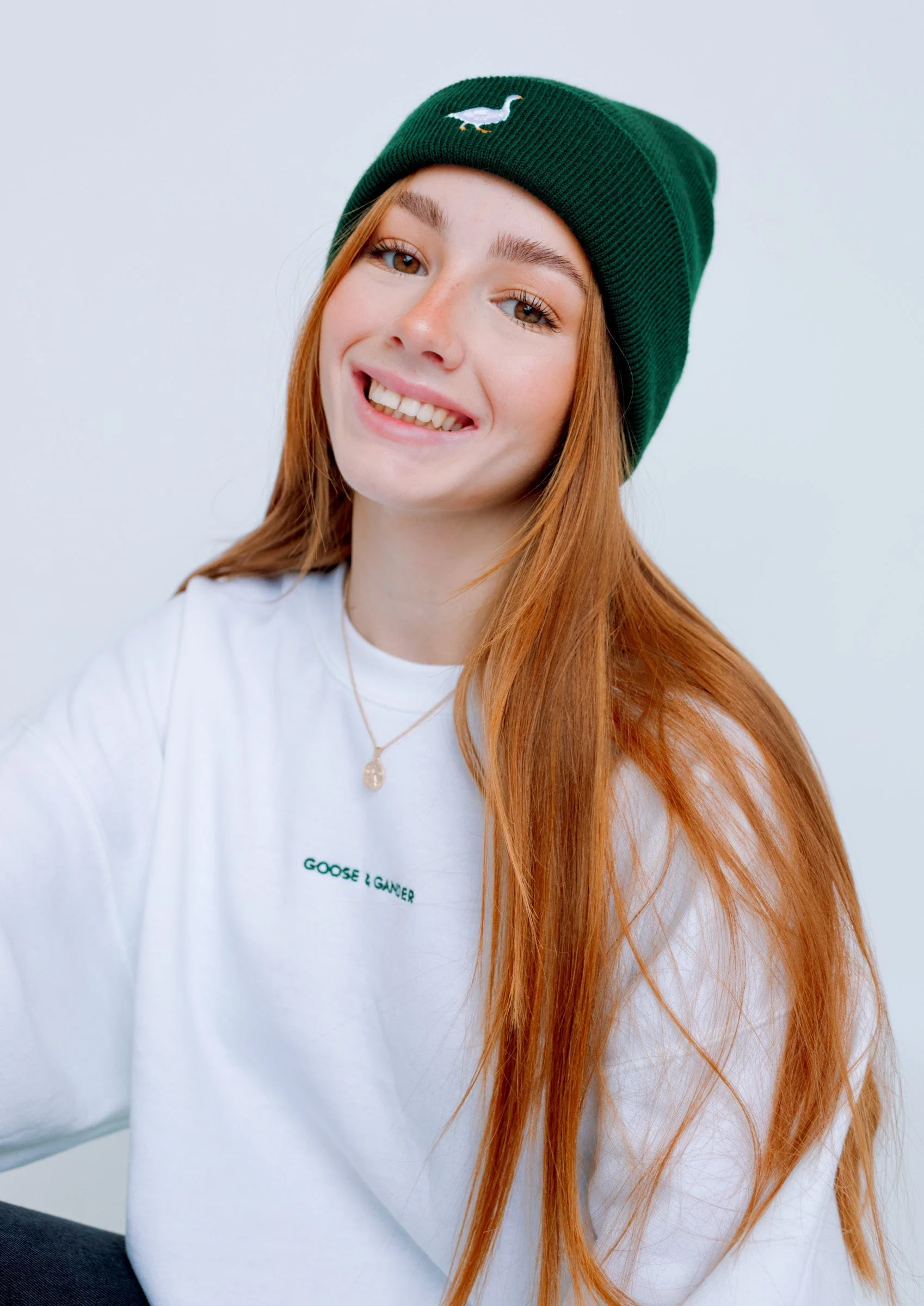 Goose Beanie - Forest Green - Image 3