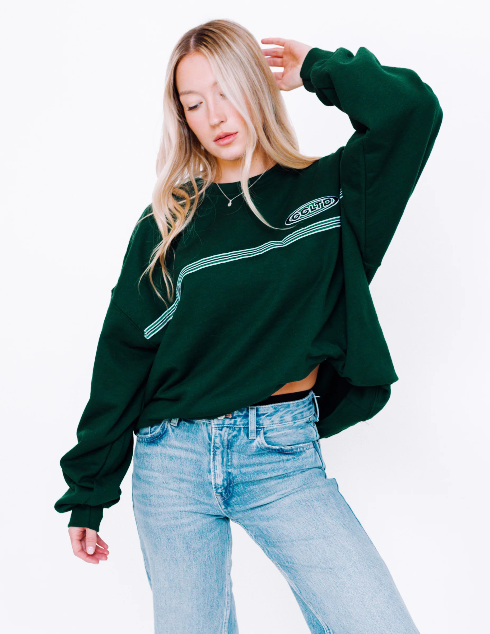 Goose League Ribbon Sweat - Forest Green - Image 4