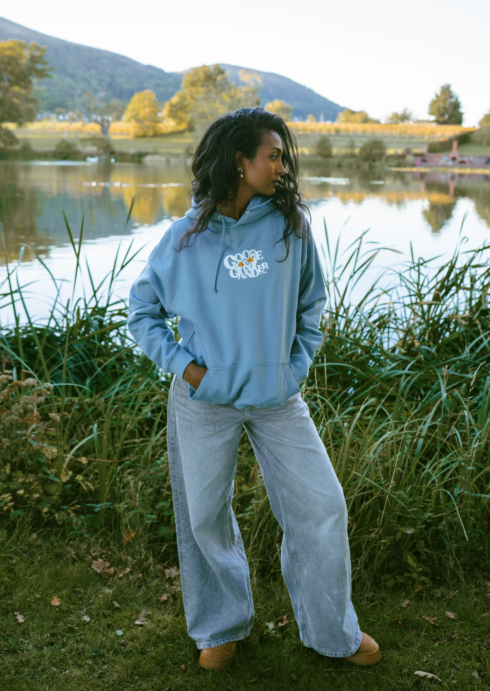 Goose Gambit Hoodie - Dusky Blue - Image 11