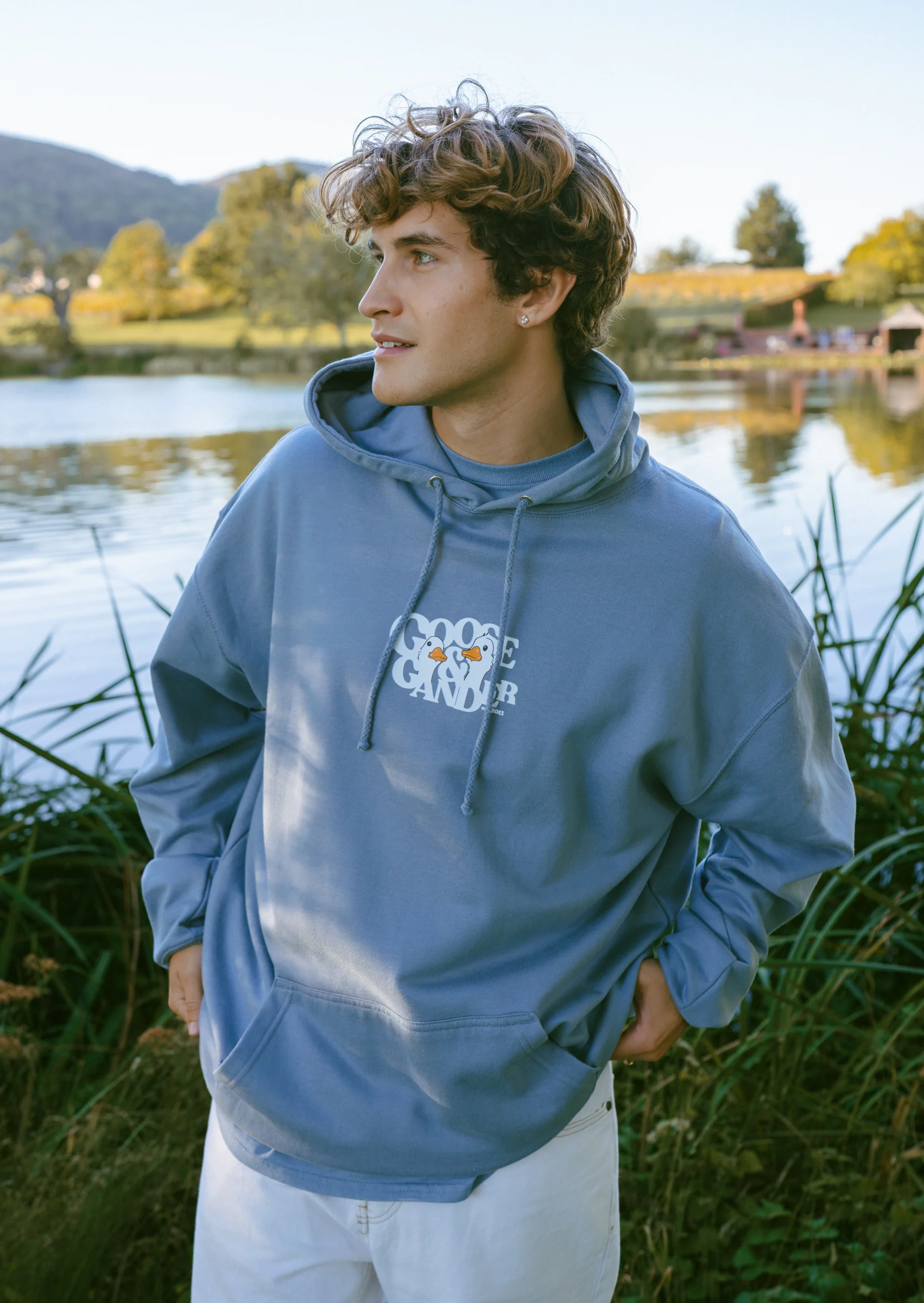 Goose Gambit Hoodie - Dusky Blue - Image 2