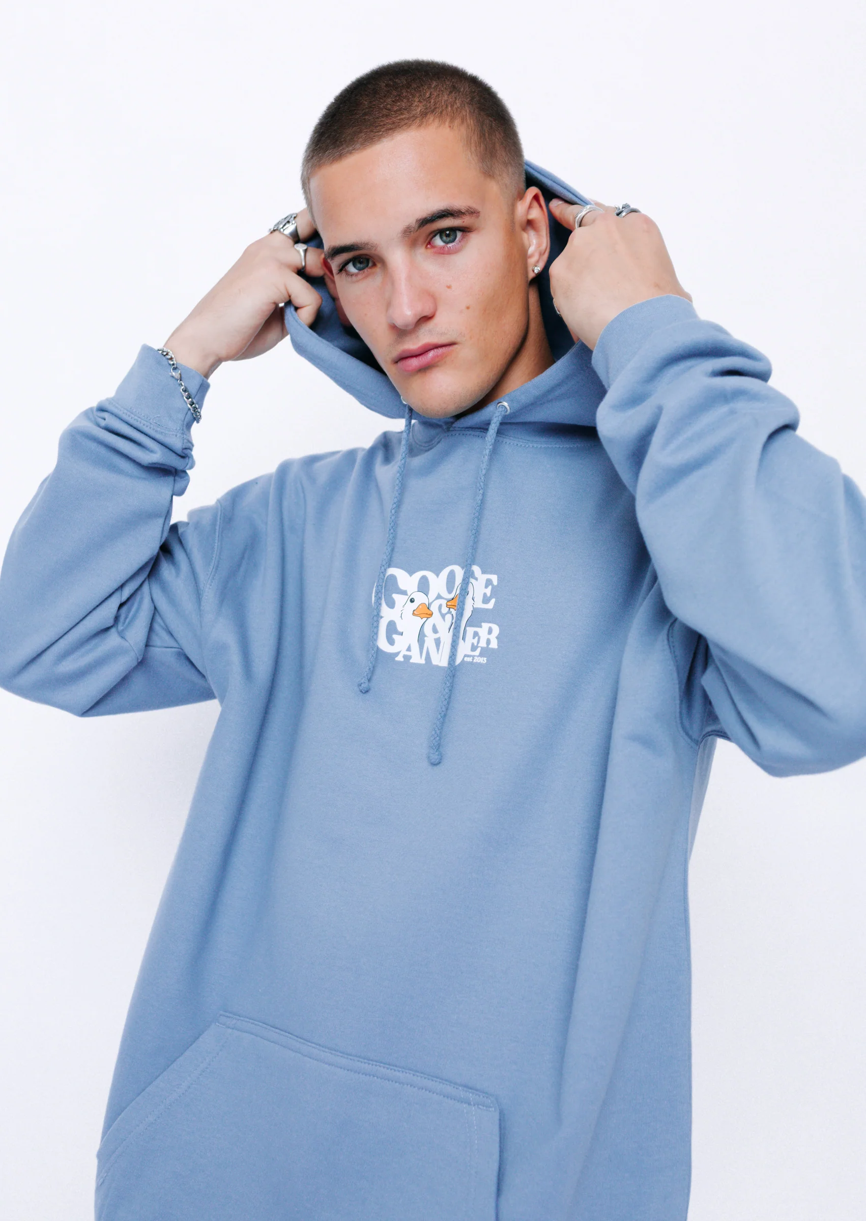 Goose Gambit Hoodie - Dusky Blue - Image 4
