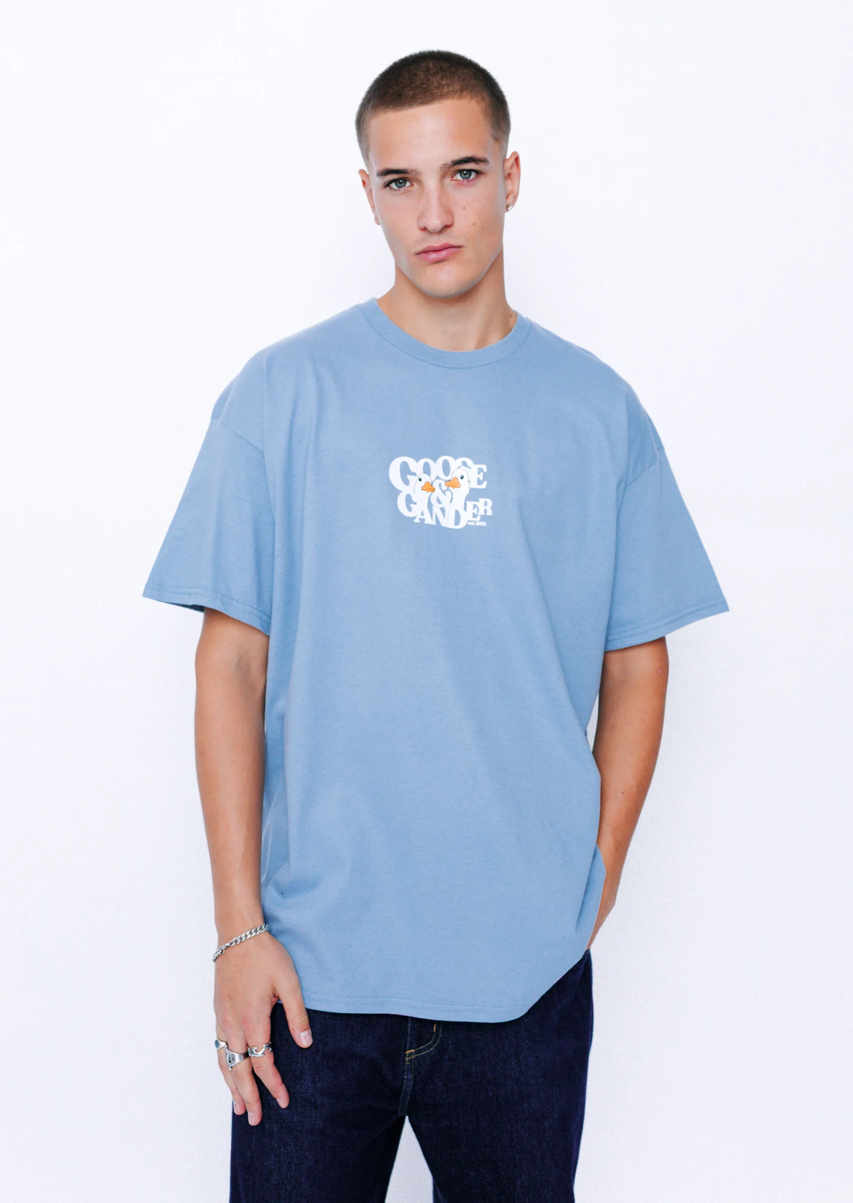 Goose Gambit Tee - Dusky Blue - Image 11