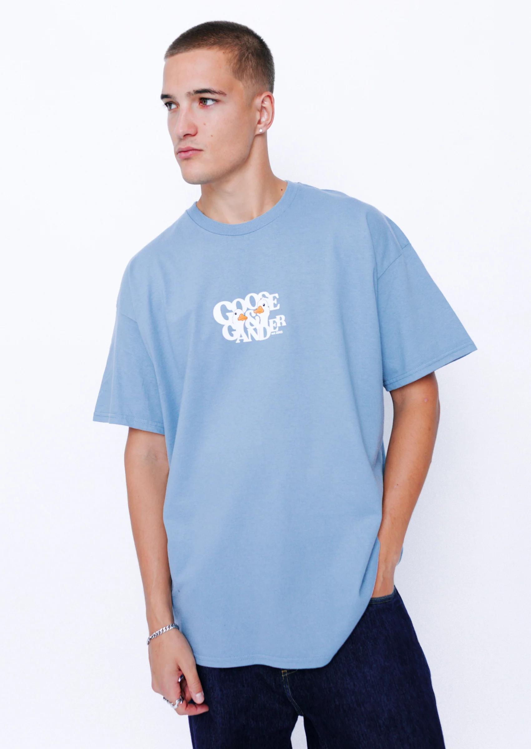Goose Gambit Tee - Dusky Blue - Image 12