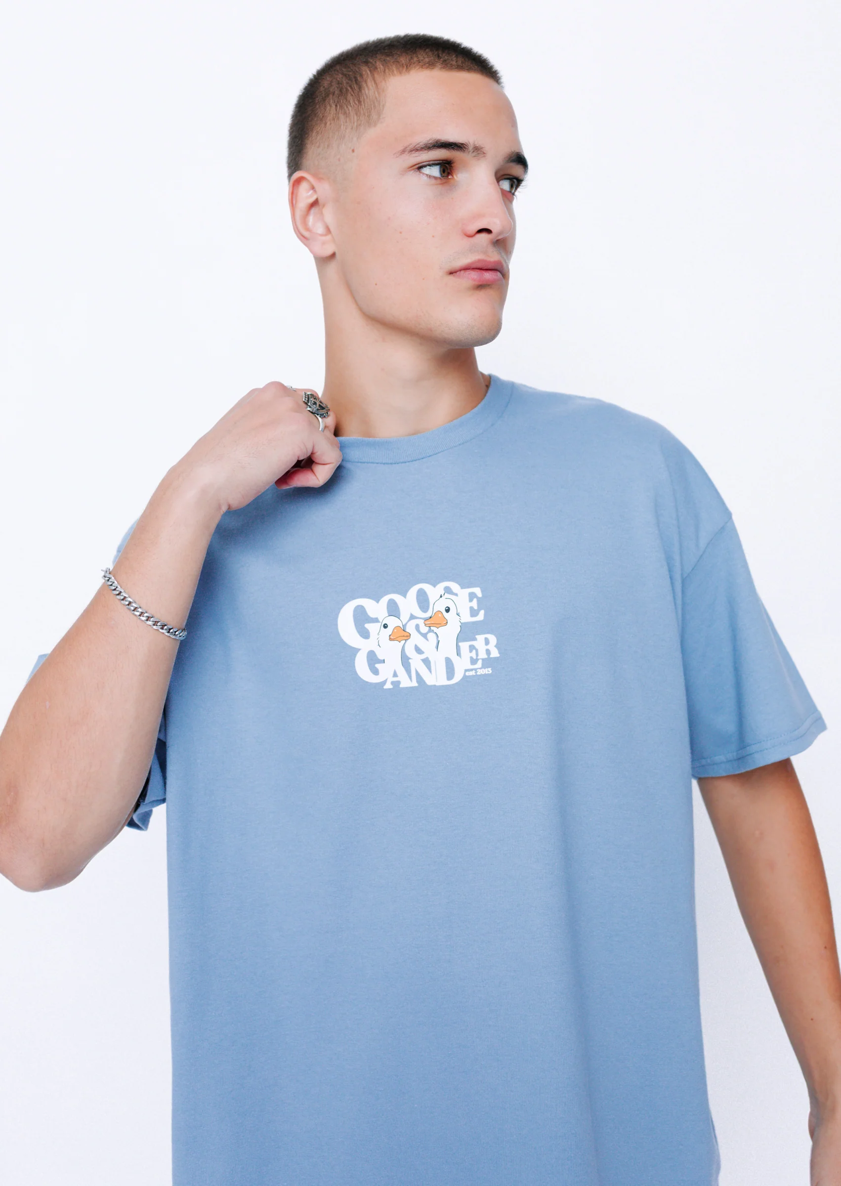 Goose Gambit Tee - Dusky Blue - Image 13