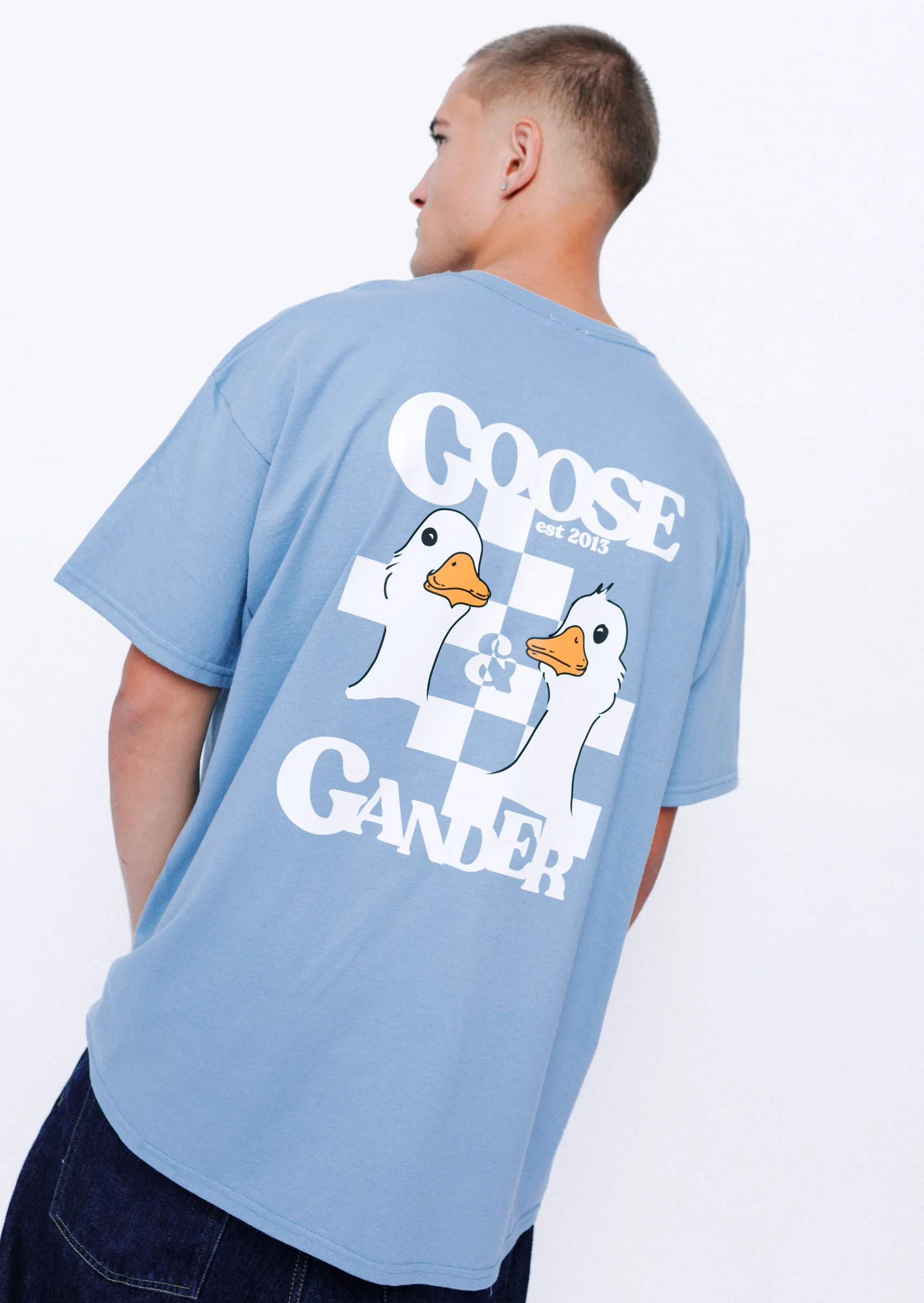 Goose Gambit Tee - Dusky Blue - Image 14