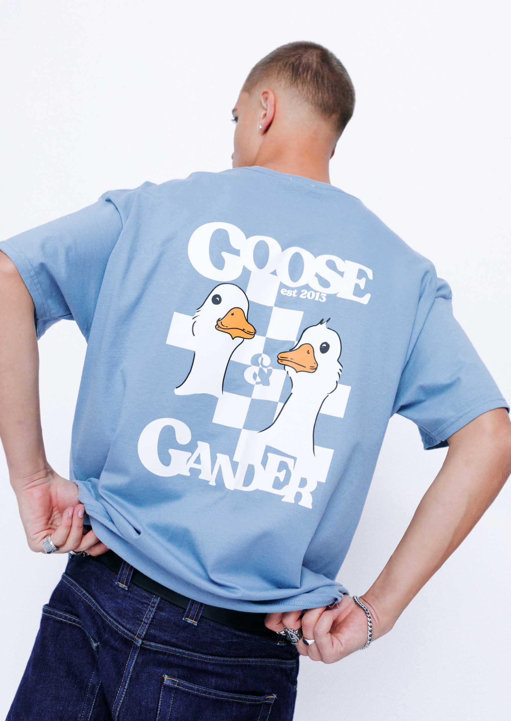 Goose Gambit Tee - Dusky Blue - Image 3