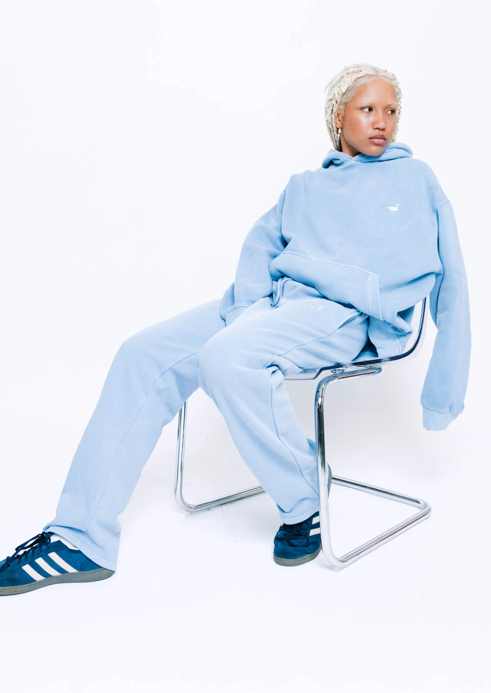 Goose Hoodie - Washed Blue - Image 10