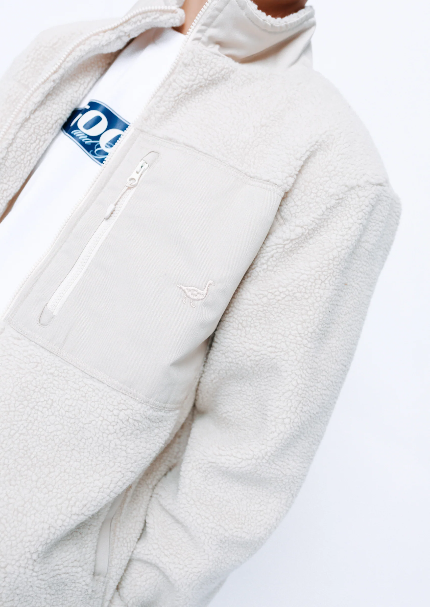 Goose Sherpa Fleece Jacket - Sand - Image 7