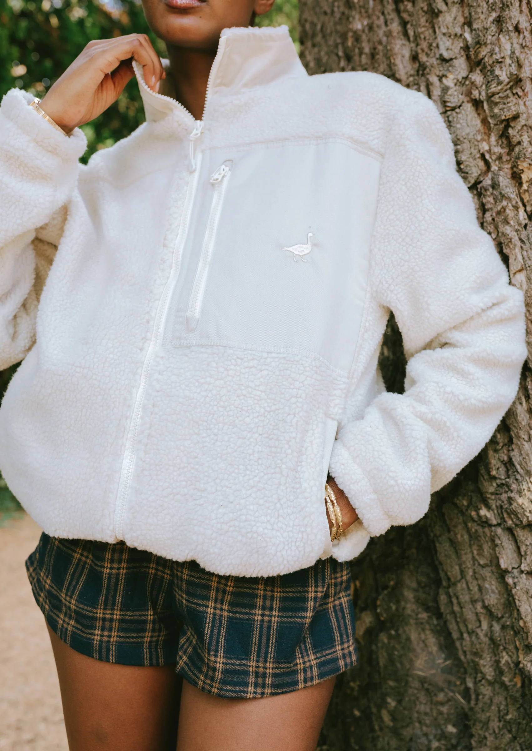 Goose Sherpa Fleece Jacket - Sand - Image 8