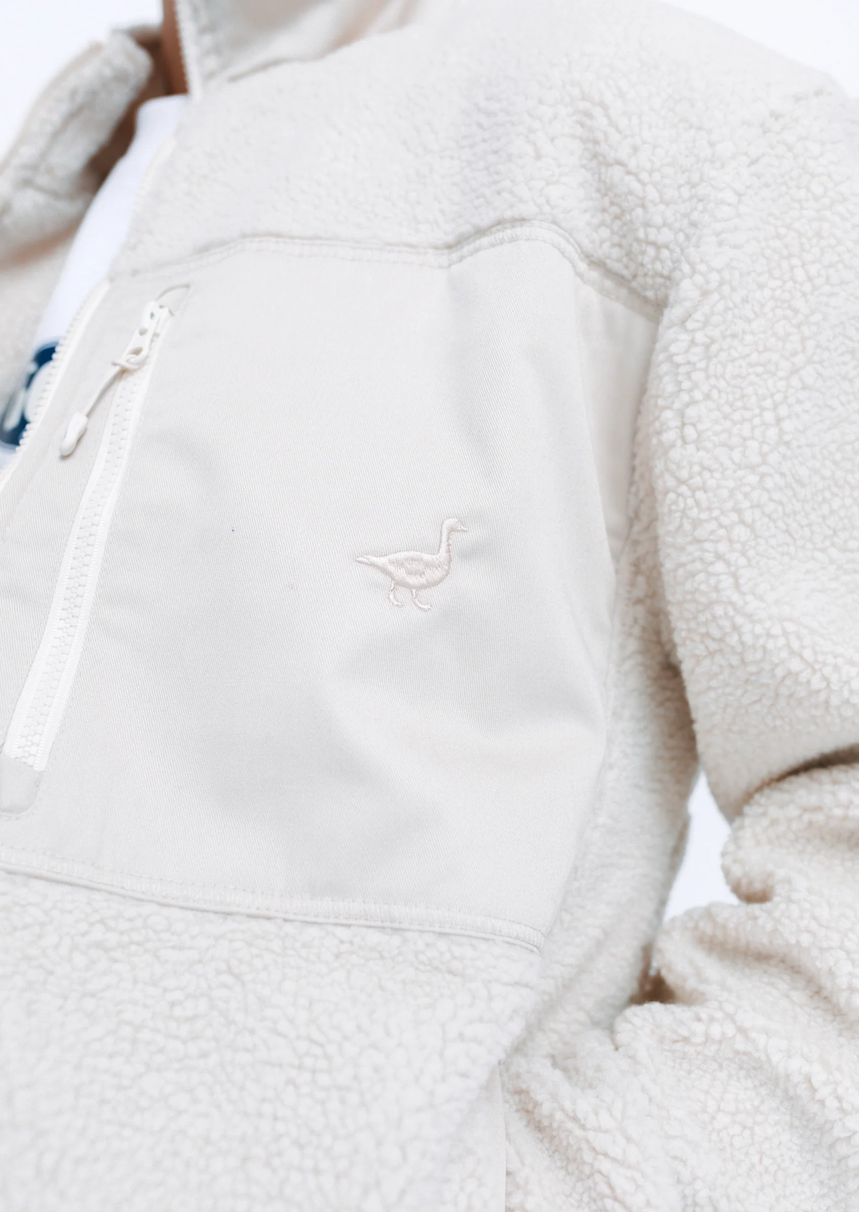 Goose Sherpa Fleece Jacket - Sand - Image 9