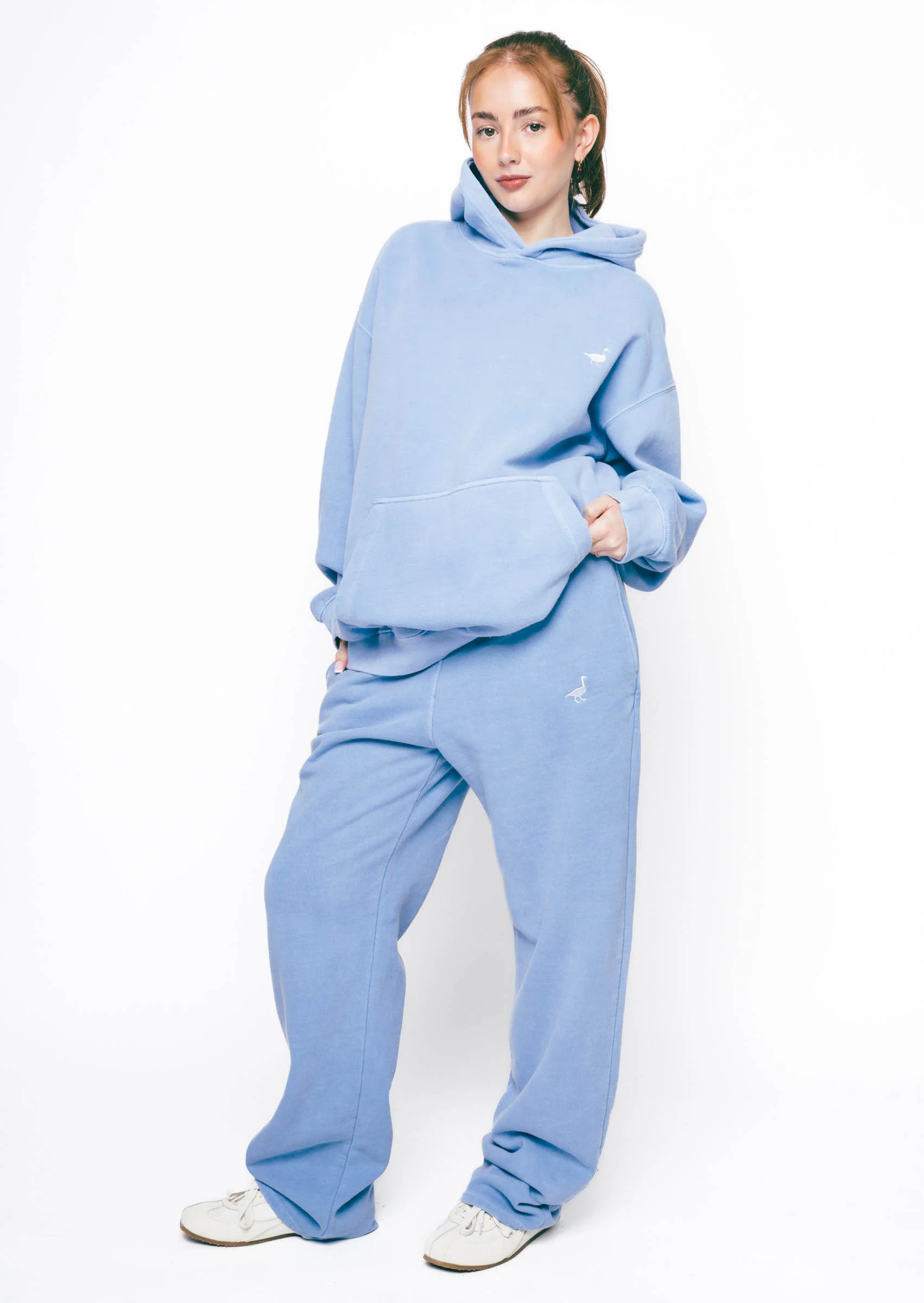 Goose Straight Leg Joggers - Washed Blue - Image 7