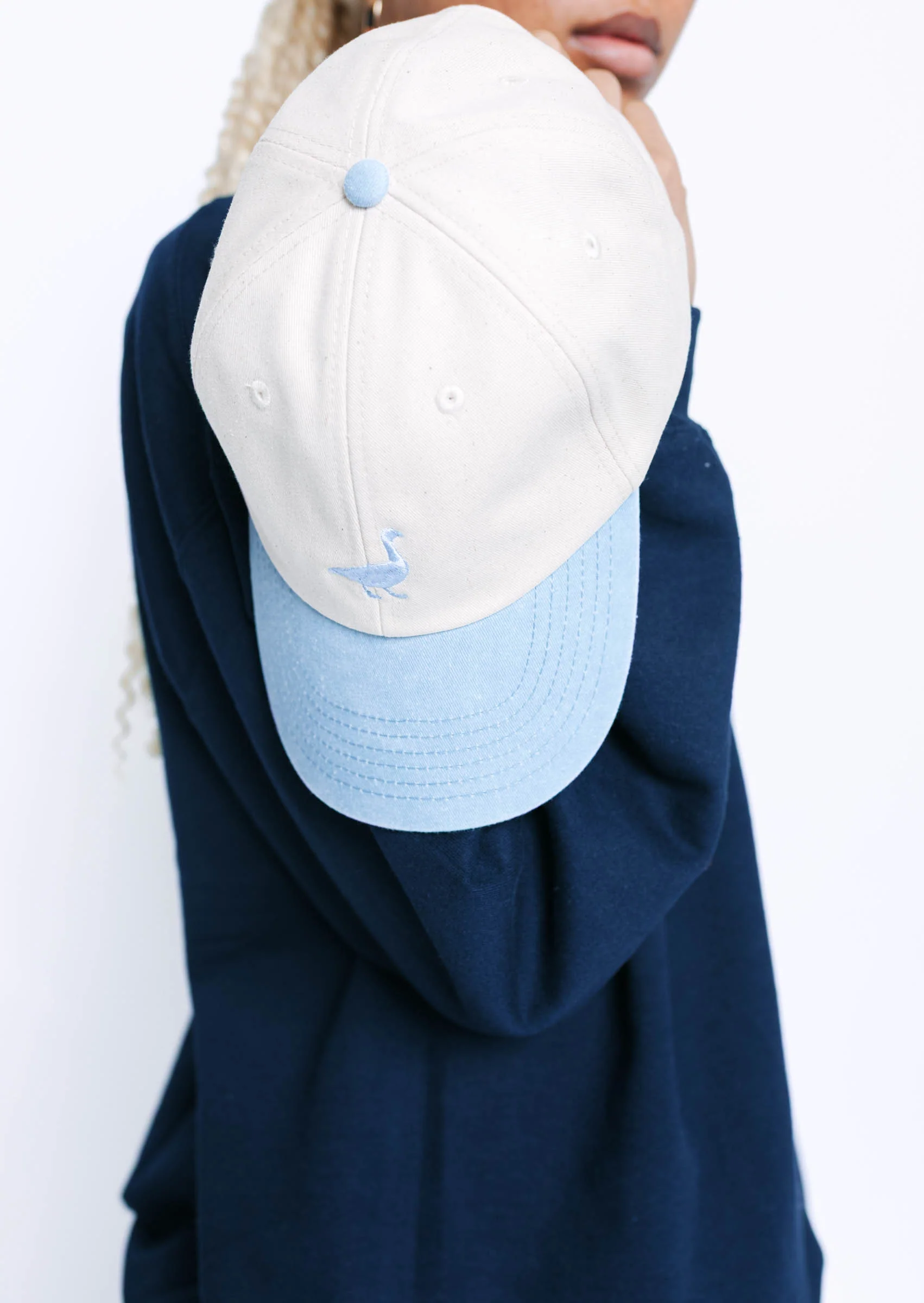 Goose Two-Tone Cap - Vintage Blue/White - Image 2
