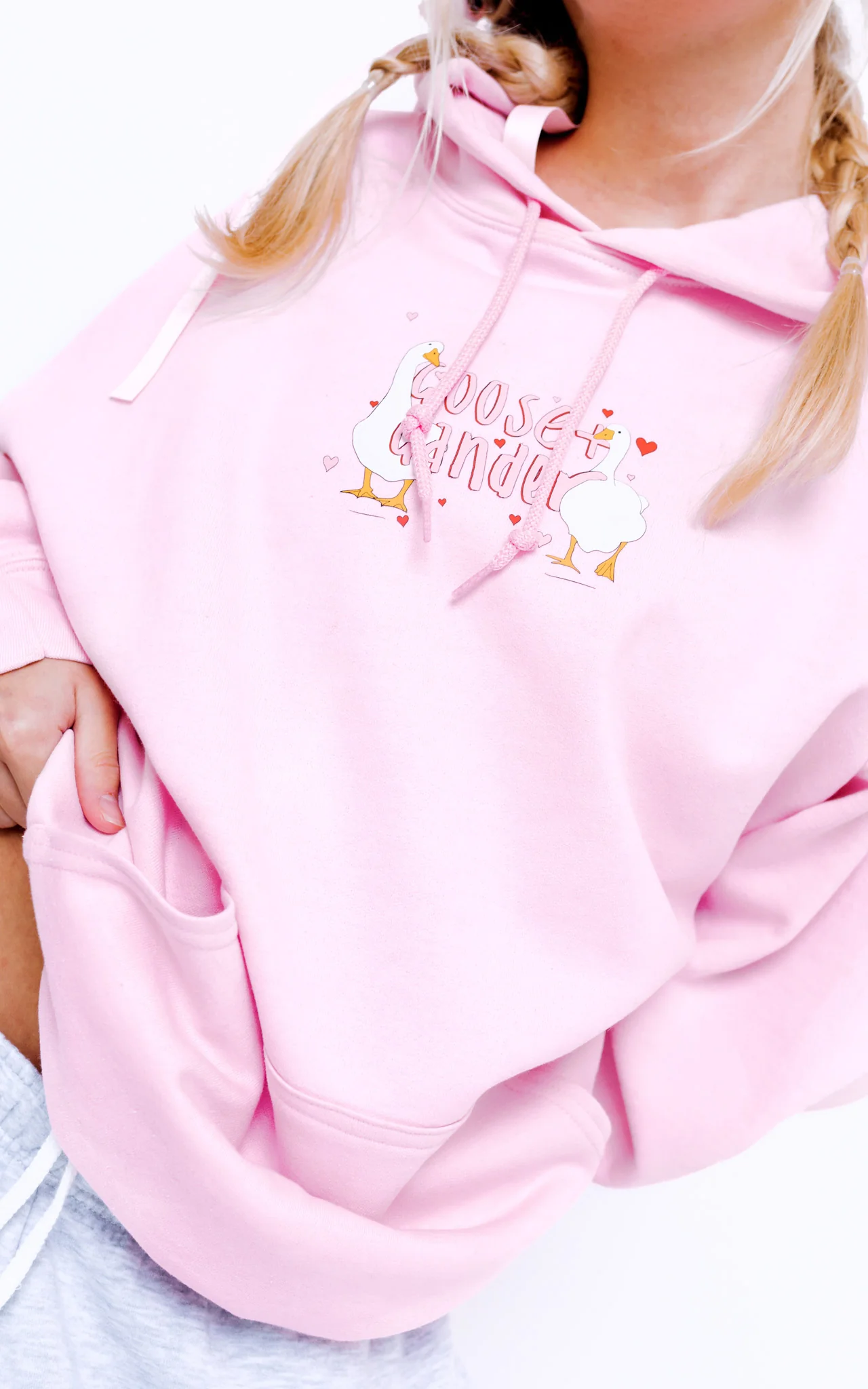 Heart Club Goose Hood - Baby Pink - Image 4