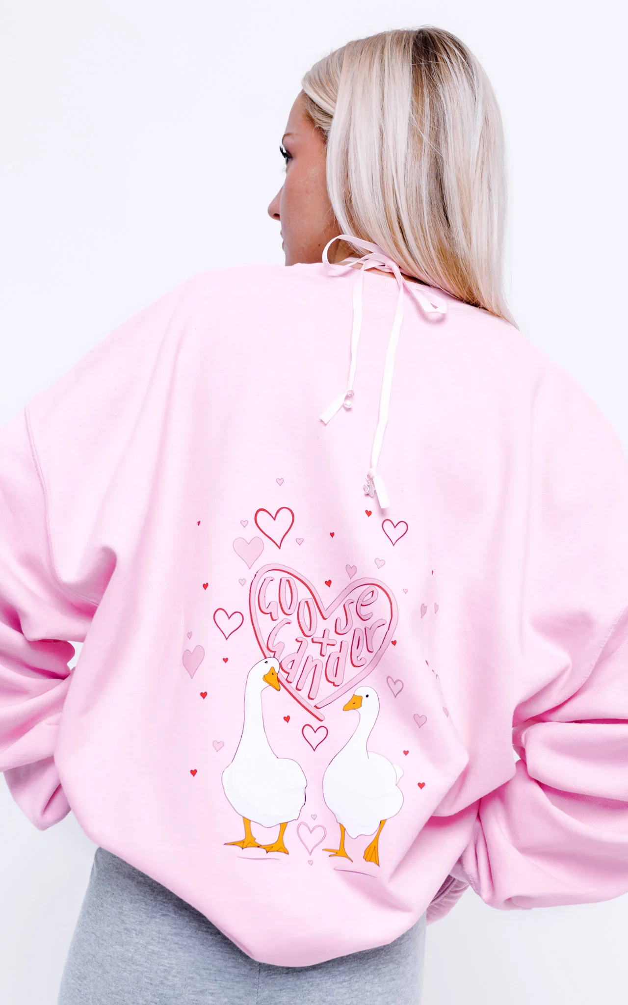 Heart Club Goose Sweatshirt - Baby Pink - Image 6